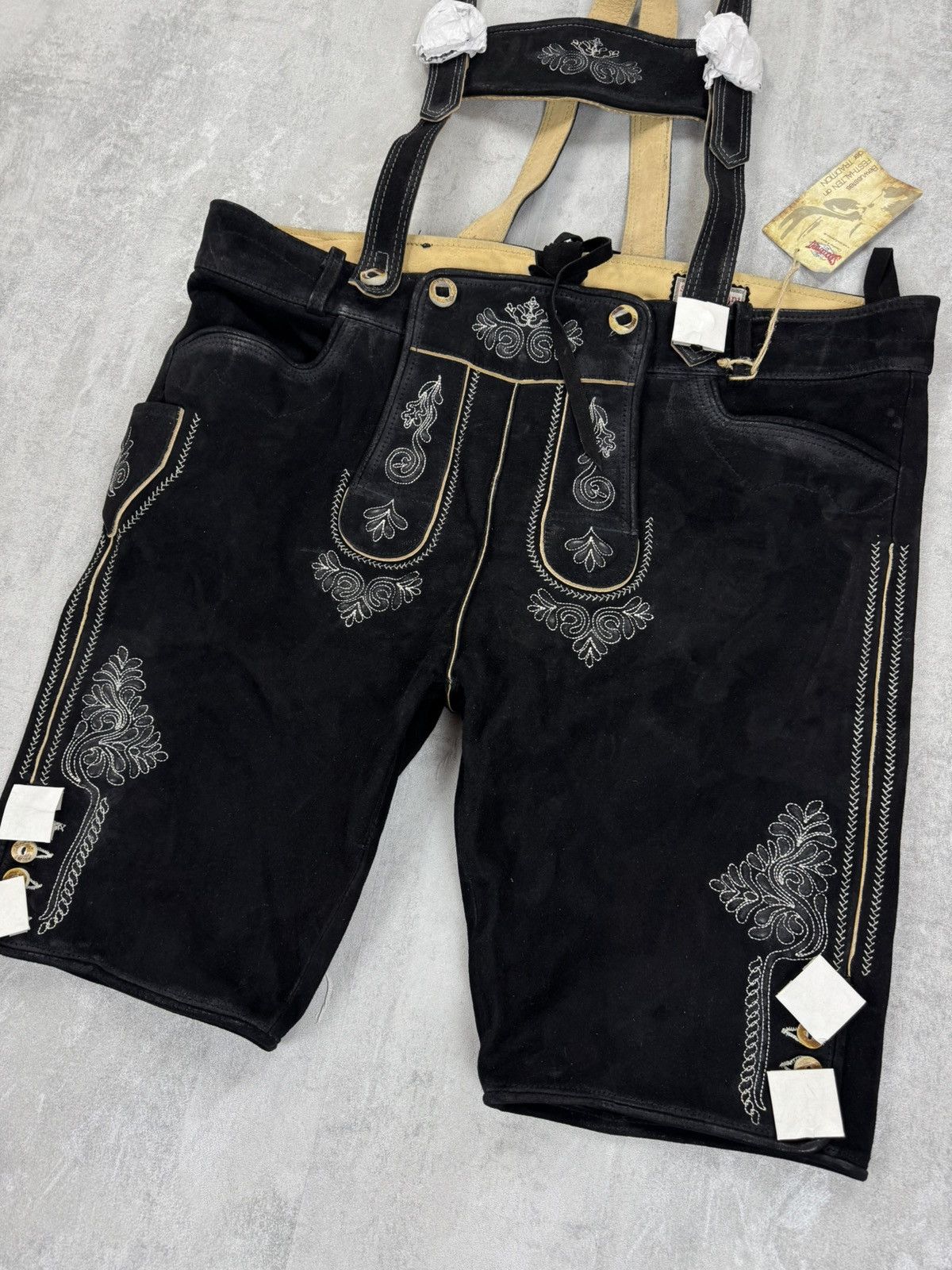 Handmade Stockerpoint Leather Shorts Lederhose Deutschland Mens Sz 58 Size US 38 / EU 54 - 2 Thumbnail