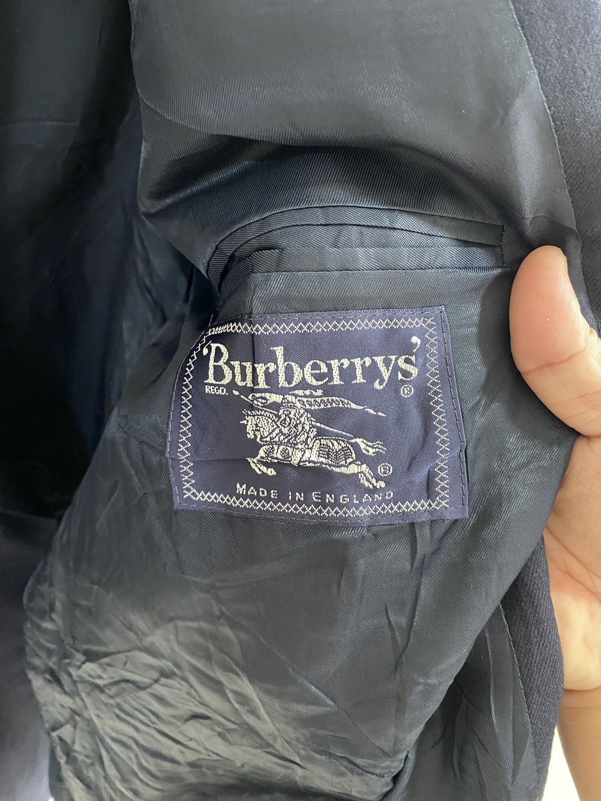 Burberry Burberry Dark Blue Wool Double Breasted Size 50S - 7 Thumbnail