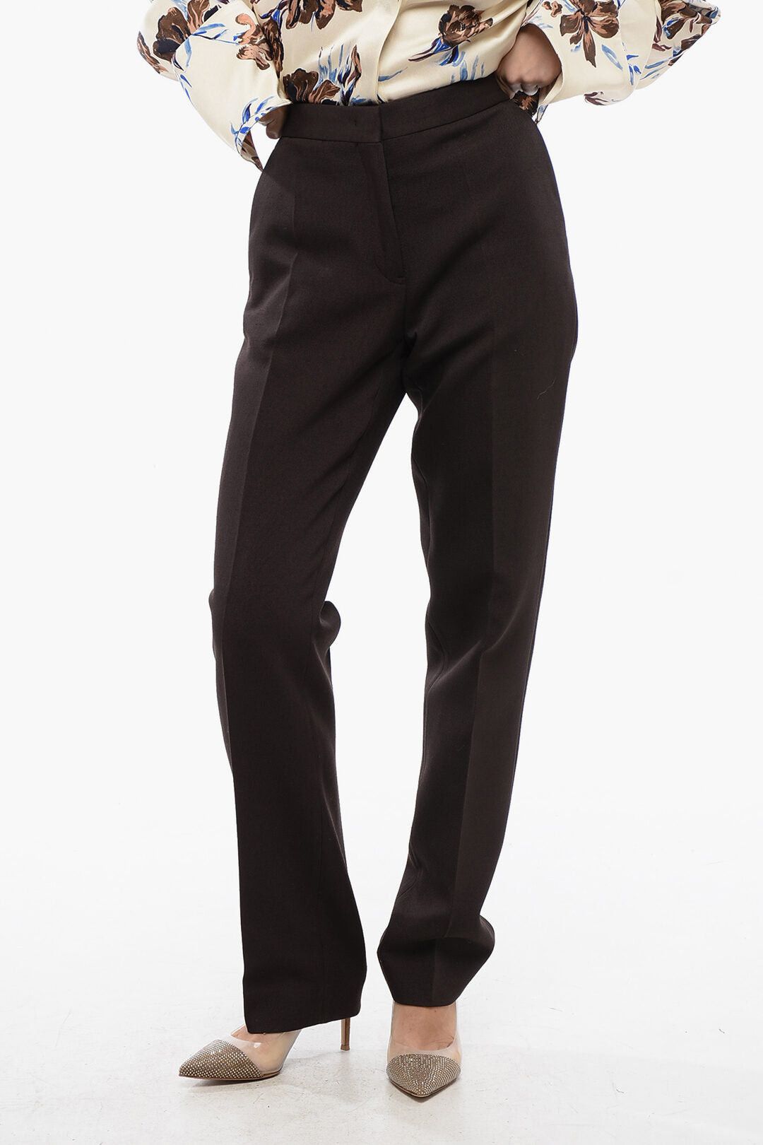 Jil Sander Wool-Blend Straight-Leg Trousers Size 27" / US 4 / IT 40 - 1 Thumbnail