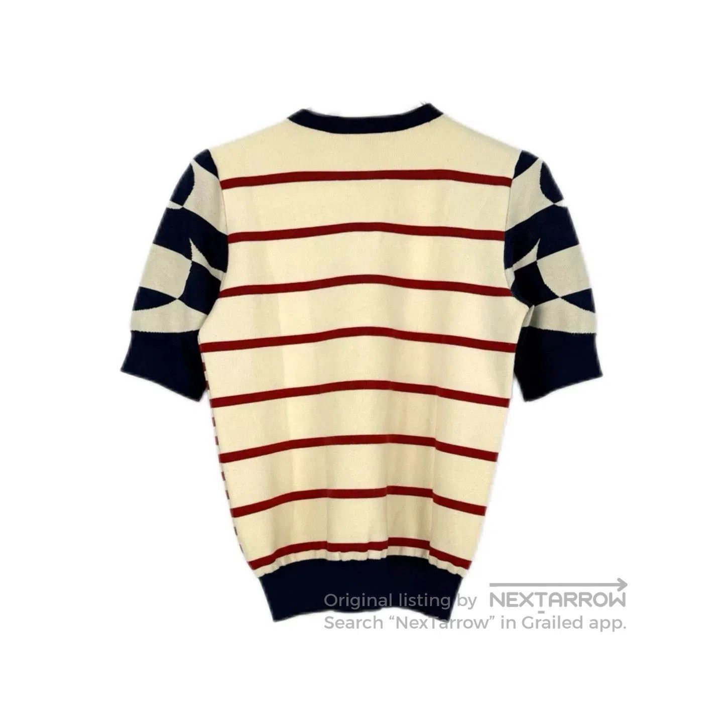 Louis Vuitton LV Red Blue White Stripe Logo Knit Top. Size US M / EU 48-50 / 2 - 2 Thumbnail