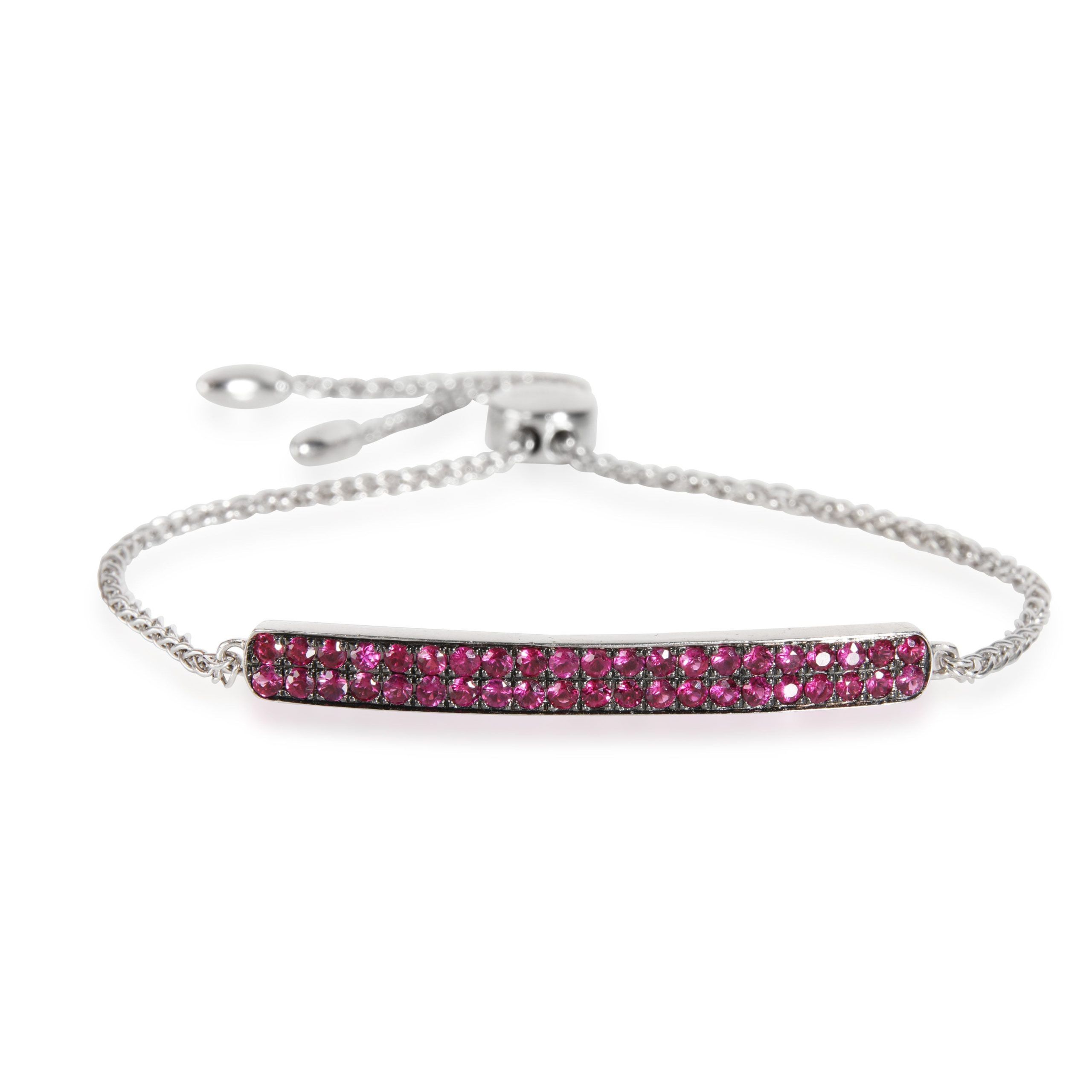 image of Tiffany Co Effy Ruby Id Tag Bolo Bracelet In Sterling Silver, Women's