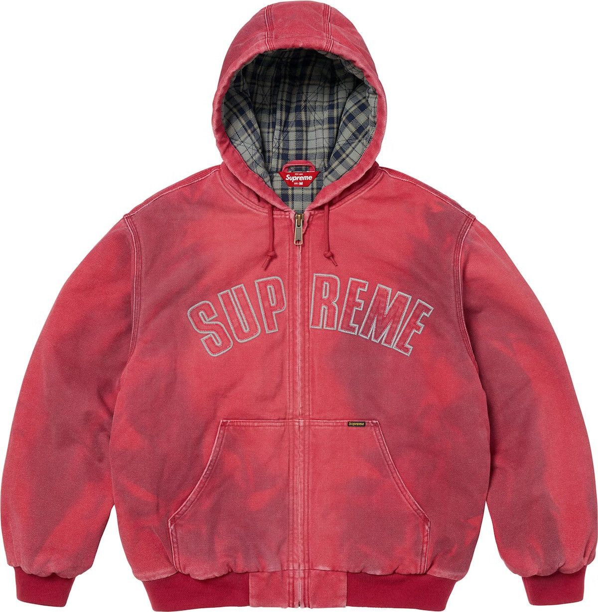 Supreme Reflective Arc Hooded Work Jacket Red FW25