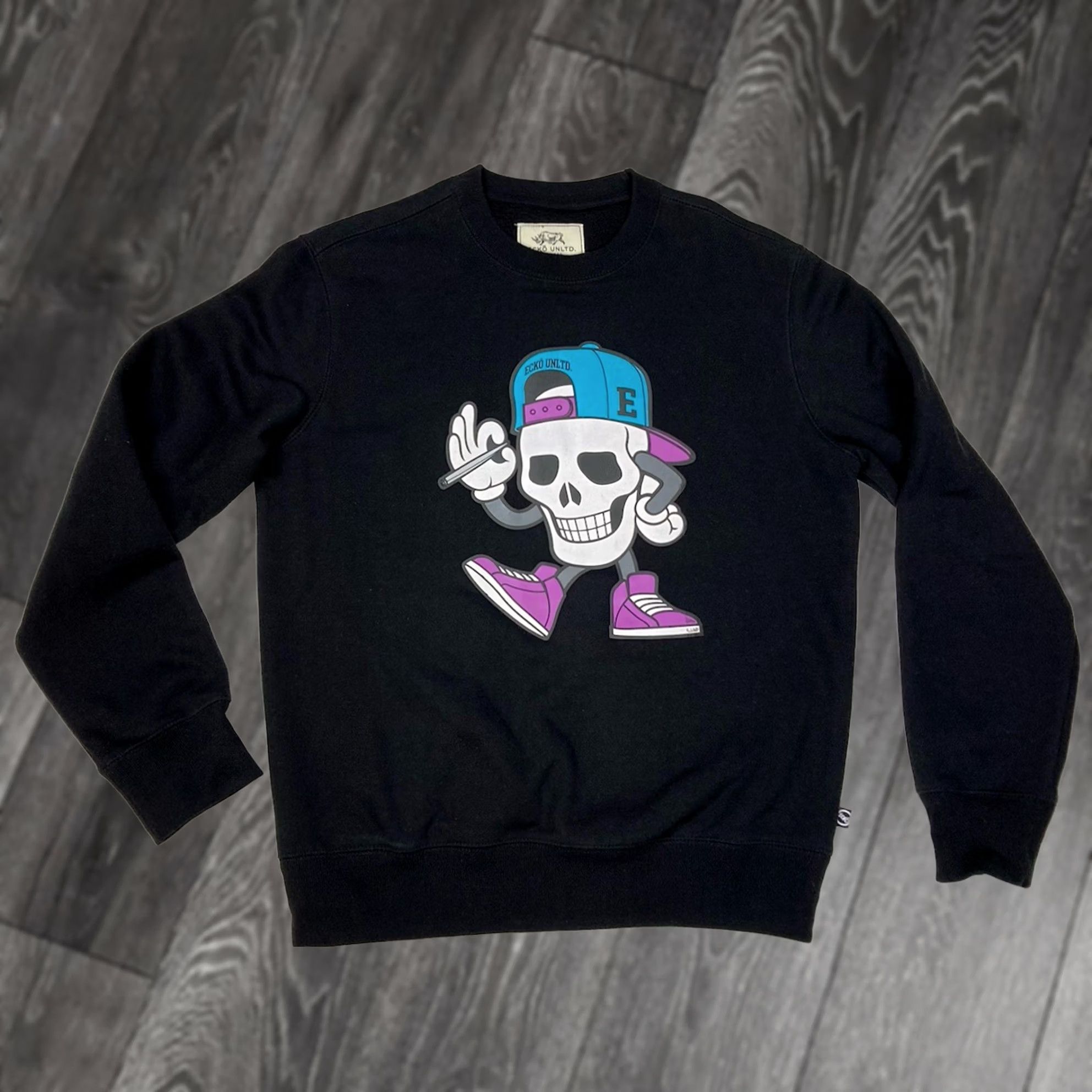 Ecko Unltd. VINTAGE Ecko Unltd Skull Graphic Crewneck Sweatshirt Men Small Black Size US S / EU 44-46 / 1 - 1 Thumbnail
