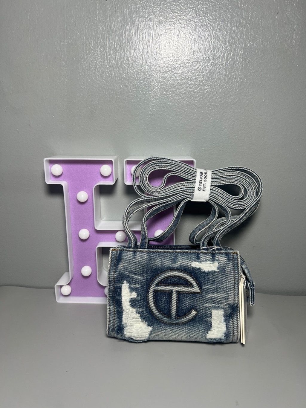 Telfar Small distressed denim blue Telfar Size ONE SIZE - 1 Thumbnail
