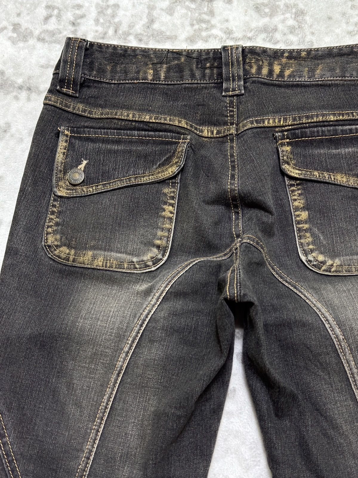 Japanese Brand Flare Jeans DOO YON Reconstructed Acid Washed Denim Boot Cut Size US 26 / EU 42 - 10 Thumbnail