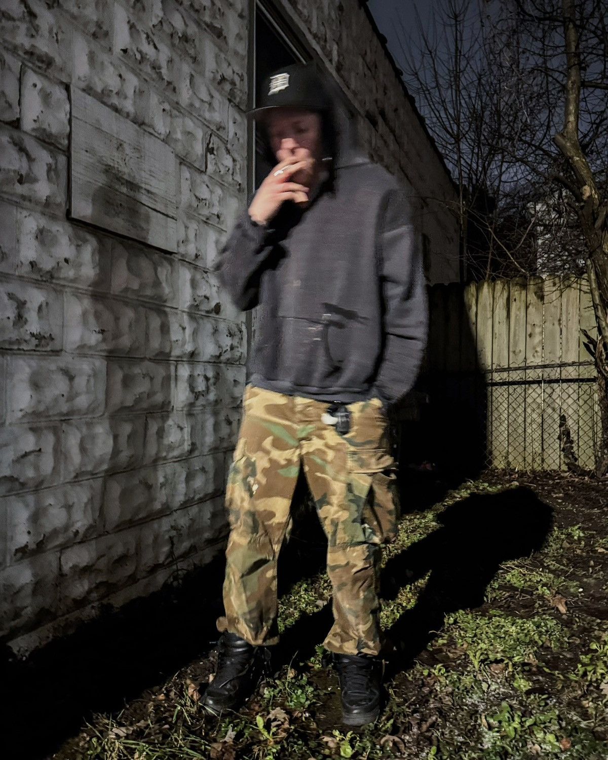 Vintage VINTAGE THRASHED FADED BLACK MILITARY HOODIE Size US XL / EU 56 / 4 - 6 Thumbnail