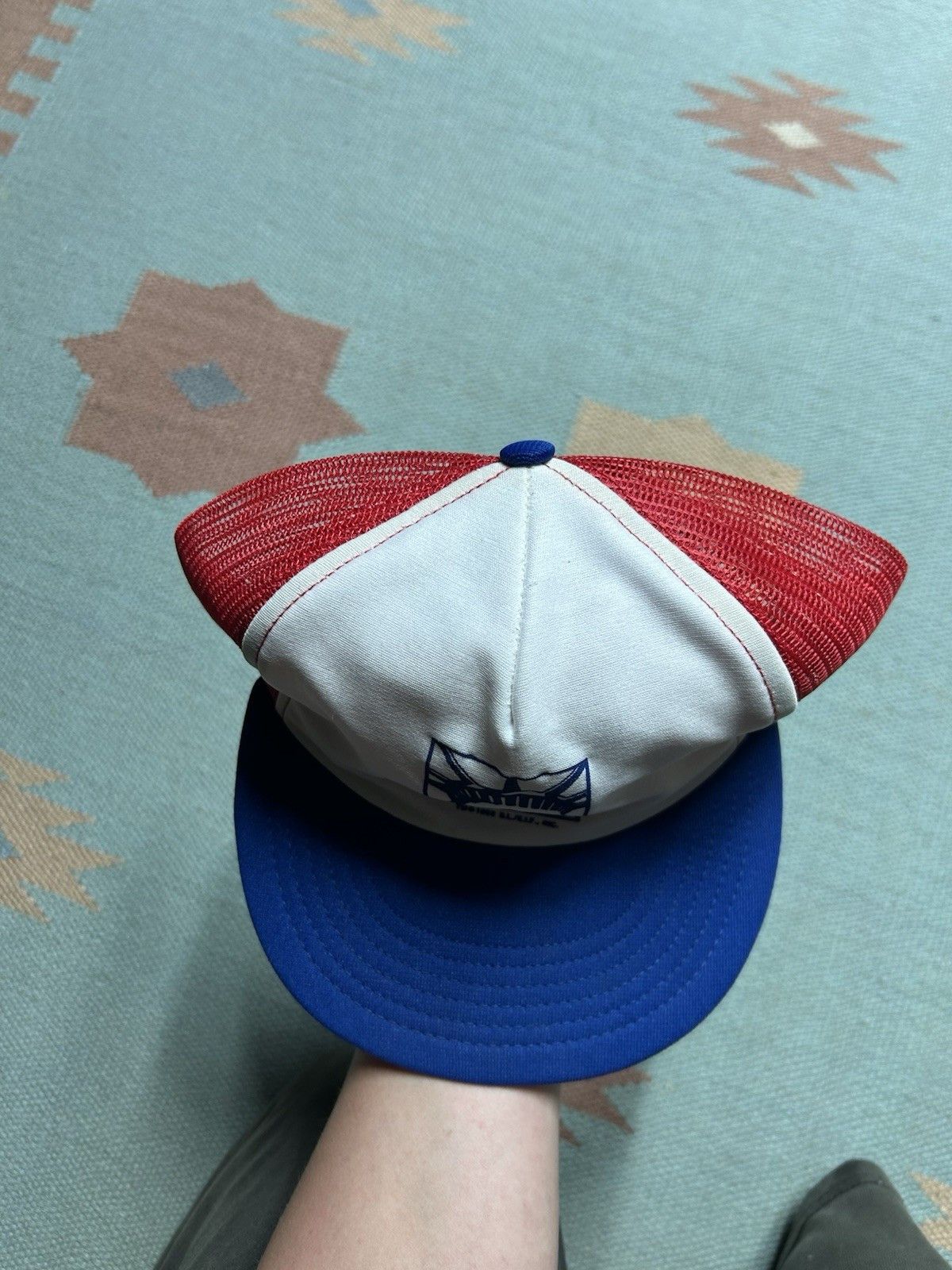 Vintage Vtg trucker hat Statue of Liberty centennial red white USA Size ONE SIZE - 3 Thumbnail