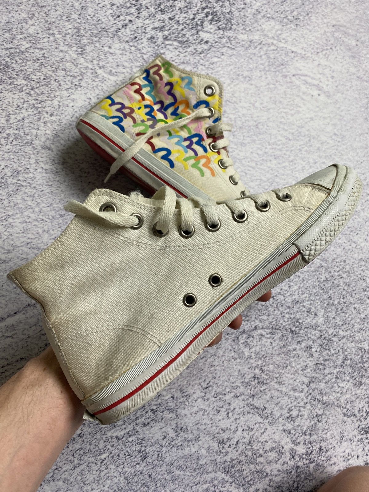 Evisu × Vintage Vintage Evisu Rainbow Repeat Logo Shoes High Top Sneakers Size US 9 / EU 42 - 19 Thumbnail