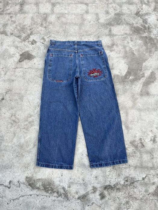 Streetwear Vintage JNCO Jeans Blue 38x32 Crown Tribal Logo Y2K