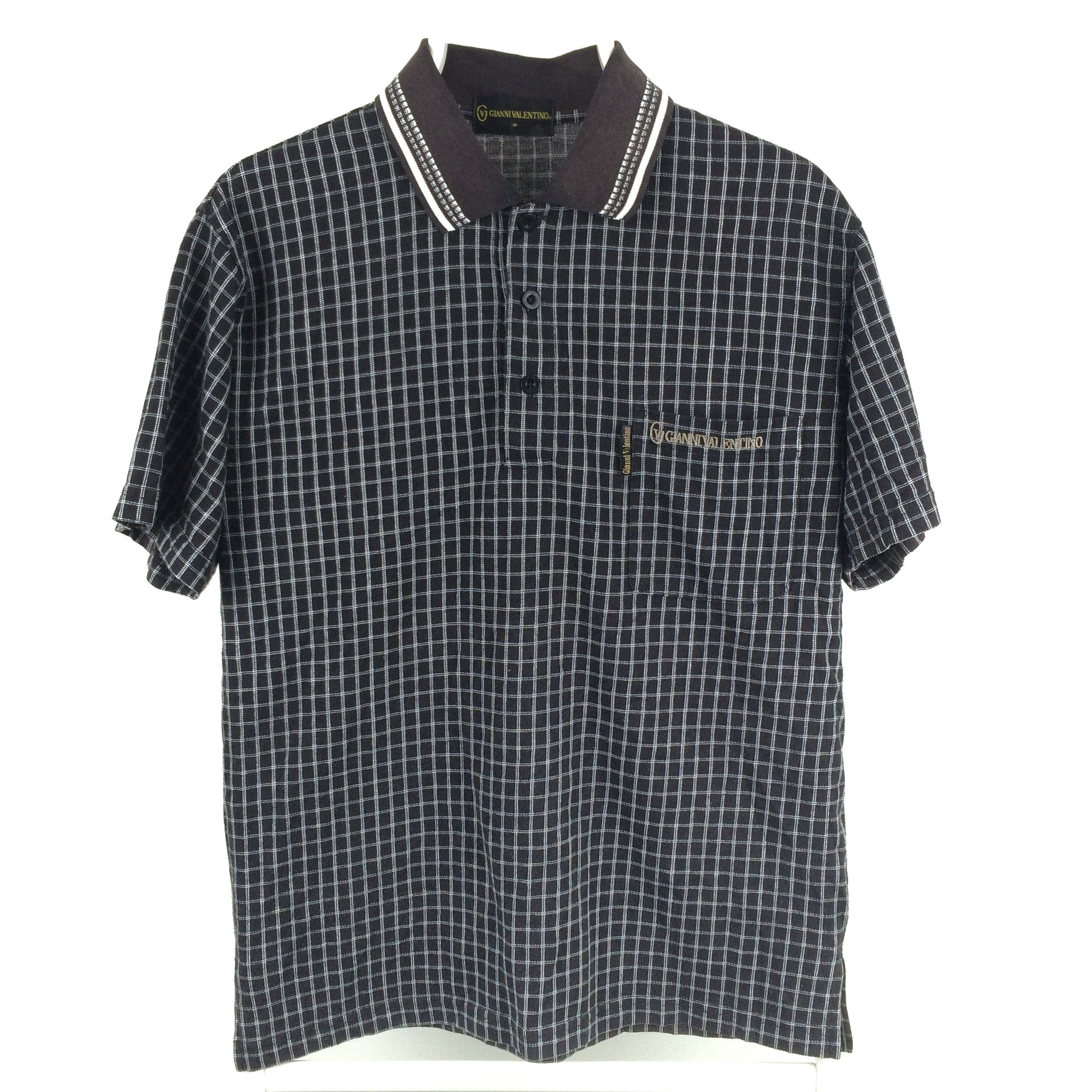 Vintage h7 valentino checkered plaid polo shirt Size US M / EU 48-50 / 2 - 1 Thumbnail