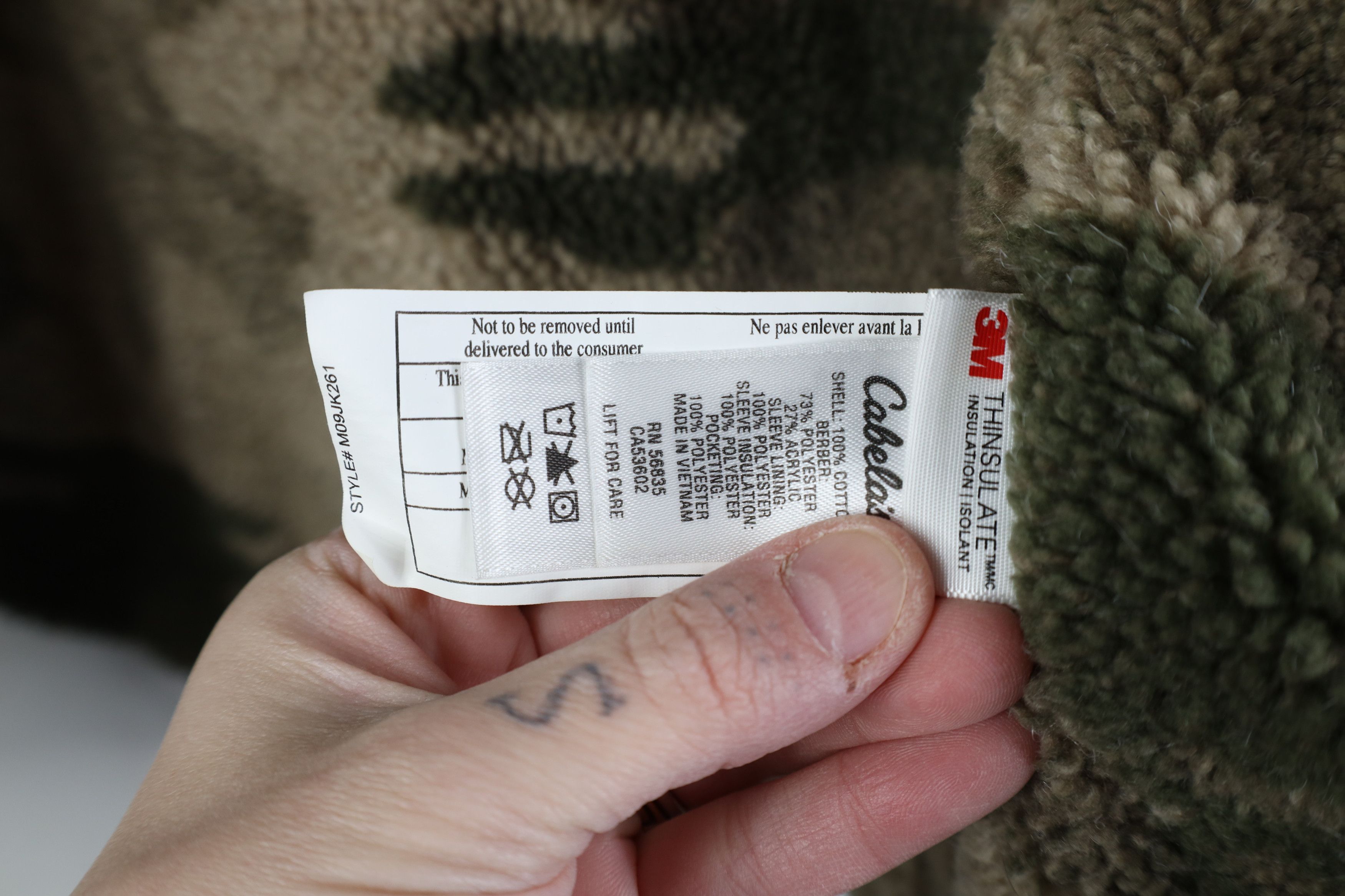 Cabelas Vintage Cabelas Camouflage Fleece Lined Canvas Bomber Jacket Size US M / EU 48-50 / 2 - 12 Thumbnail