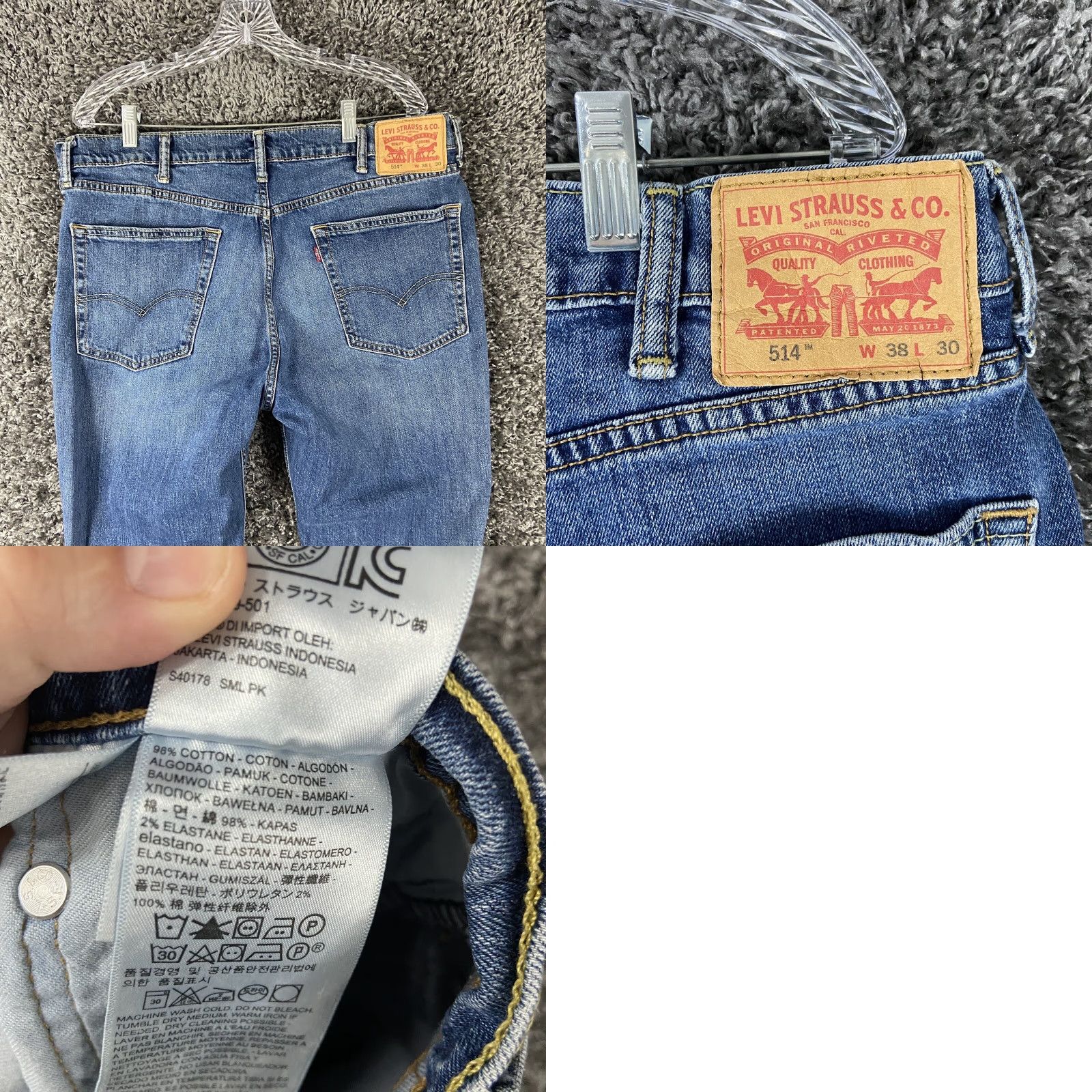 Levi's Levi’s 514 Jeans Men 38x30 Blue Straight Regular Color Blue 514 Jeans 38x30 Men Size US 38 / EU 54 - 8 Thumbnail