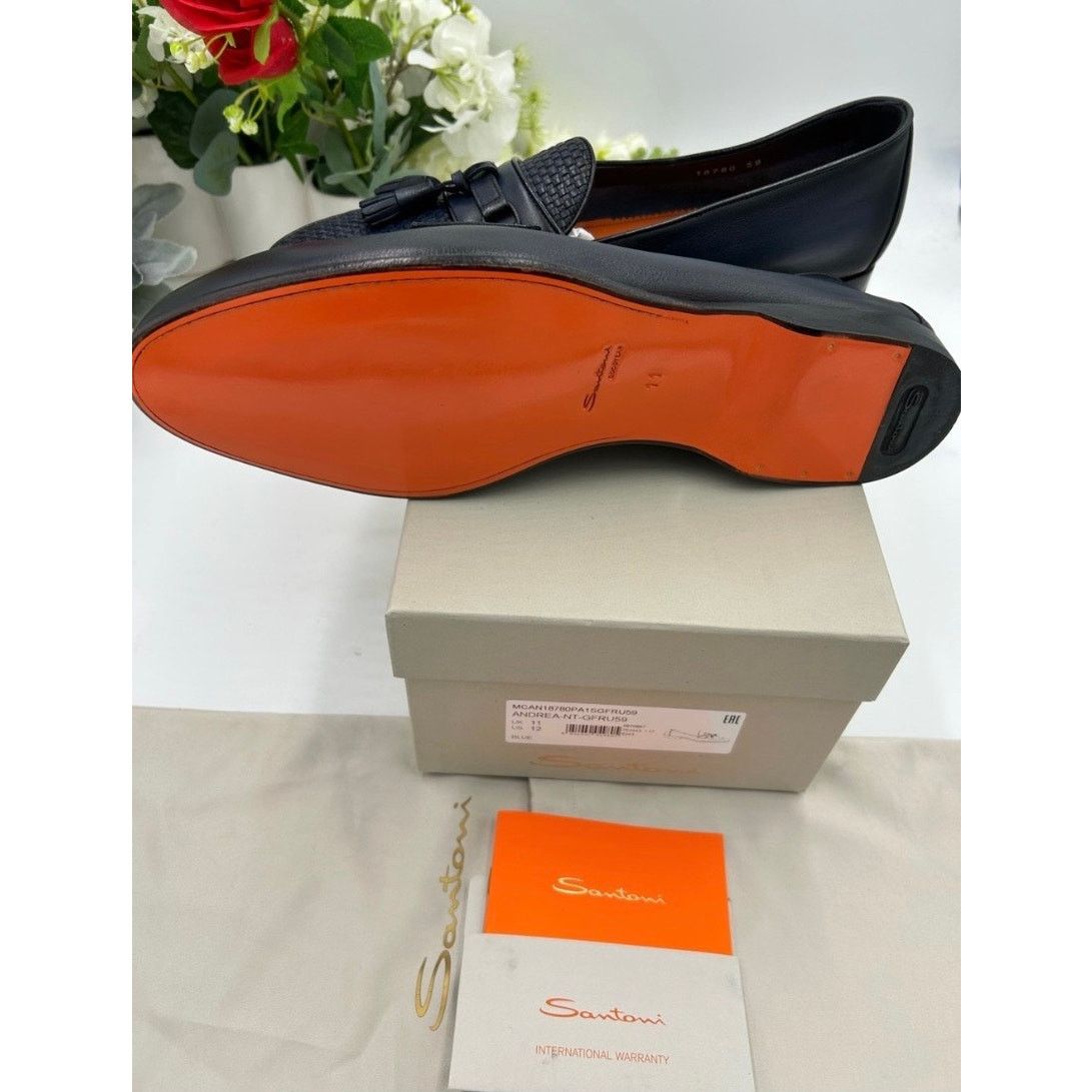 Santoni Men's Santoni, Andrea, tassel leather loafers size 12 US Size US 12 / EU 45 - 5 Thumbnail