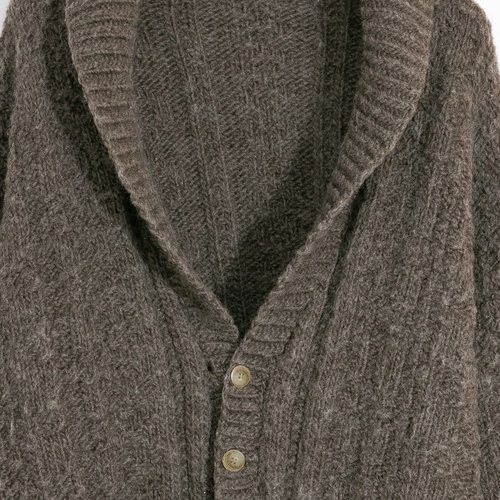 Vintage Vintage Shawl Collar Wool Cardigan Sweater Mens 2XL - Brown Size US XXL / EU 58 / 5 - 3 Thumbnail
