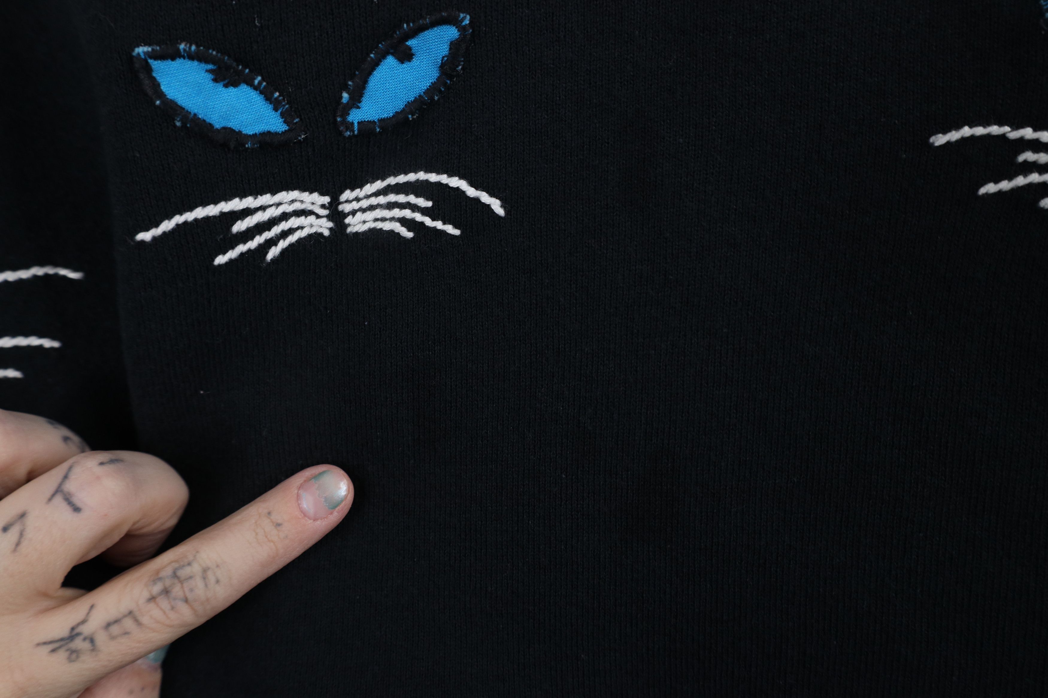 Vintage Vintage 90s Streetwear Cat Kitten Layered Sweatshirt Black Size XL / US 12-14 / IT 48-50 - 8 Thumbnail