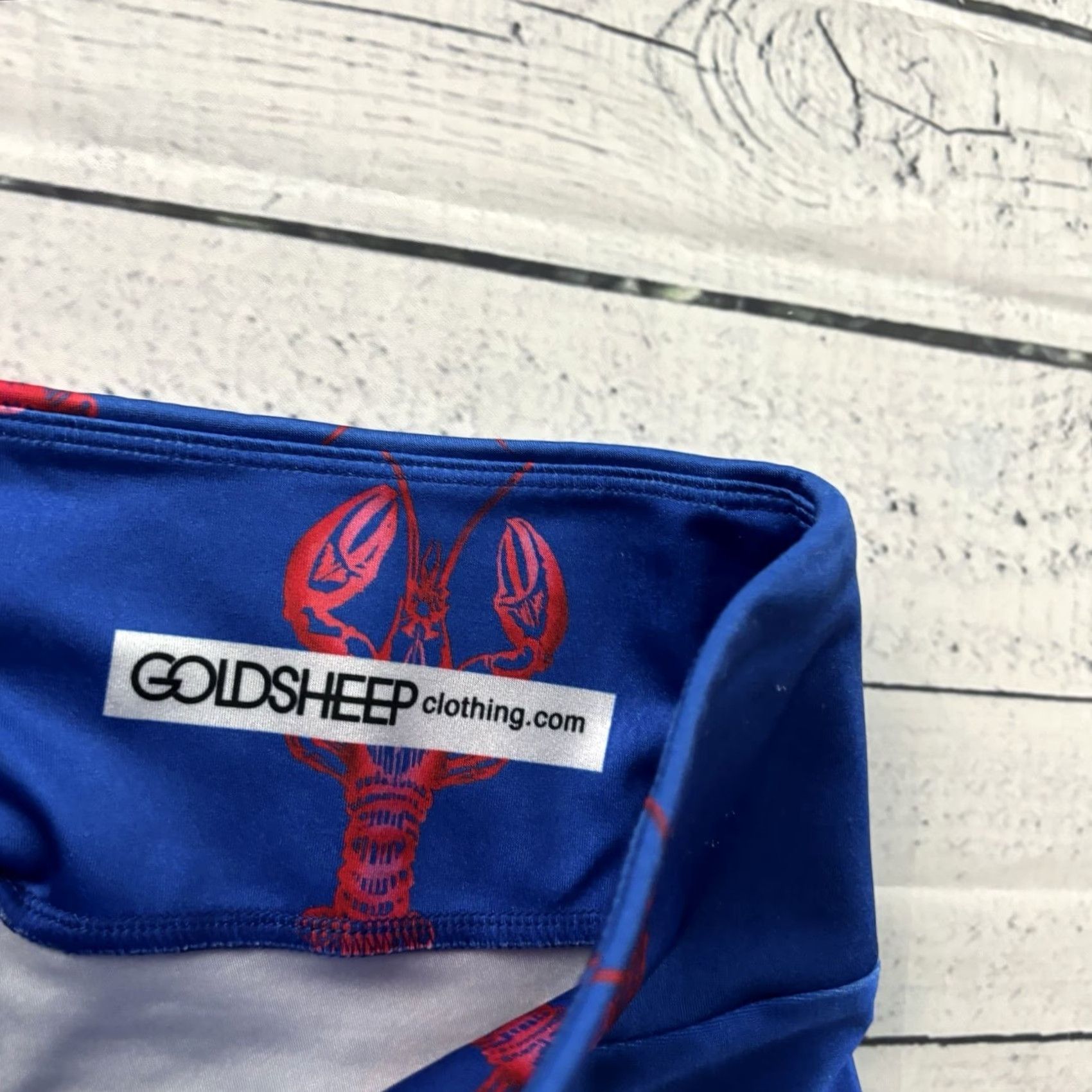 Vintage Goldsheep Leggings Women's Small Blue Red Lobster Print Athletic Yoga Compression Skinny Beachwear Activewear Shirt Off-Shoulder Tights Size 28" / US 6 / IT 42 - 5 Thumbnail