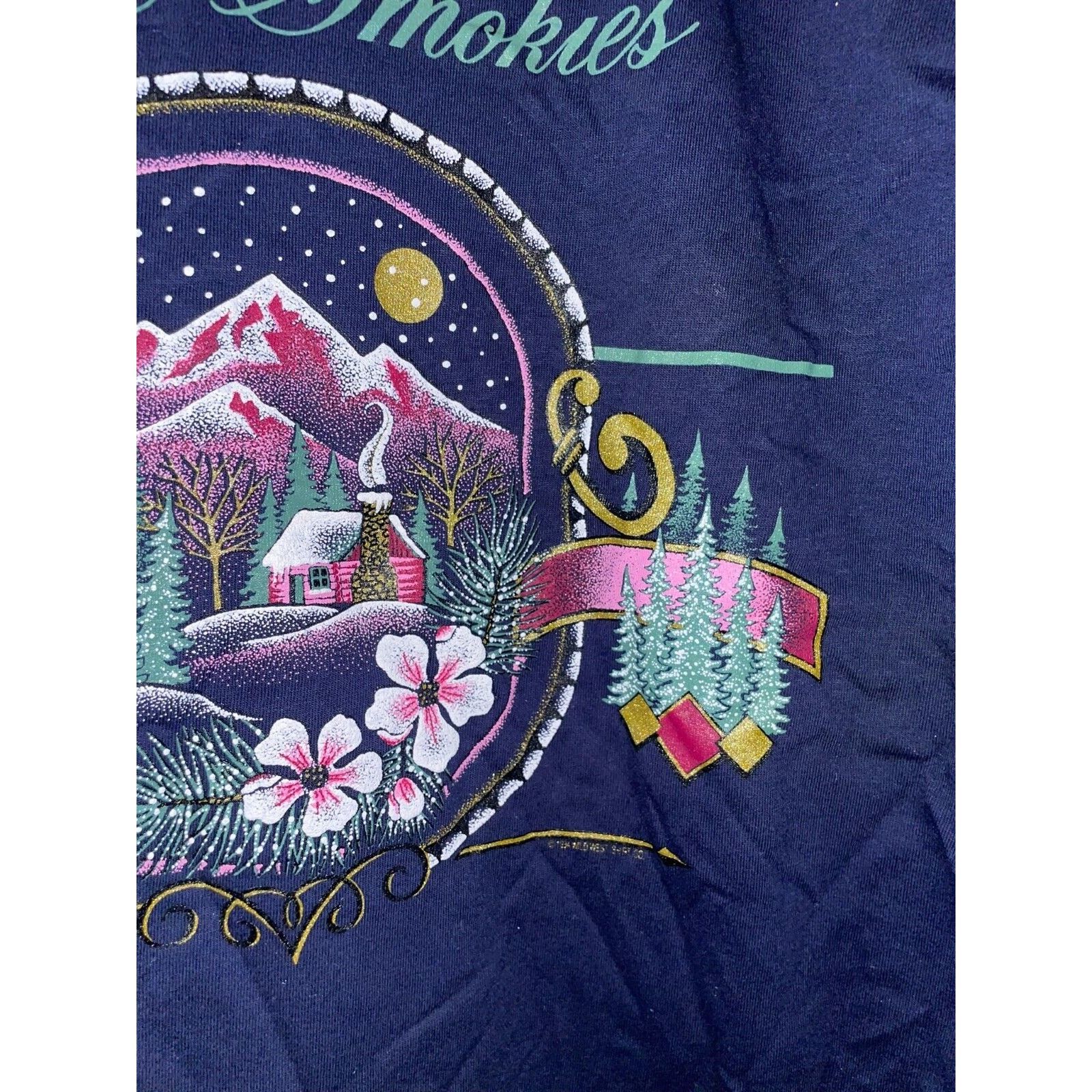 Jerzees Vintage Great Smokies Shirt Mountain Blue Tee VTG 90s Large Size US L / EU 52-54 / 3 - 4 Thumbnail