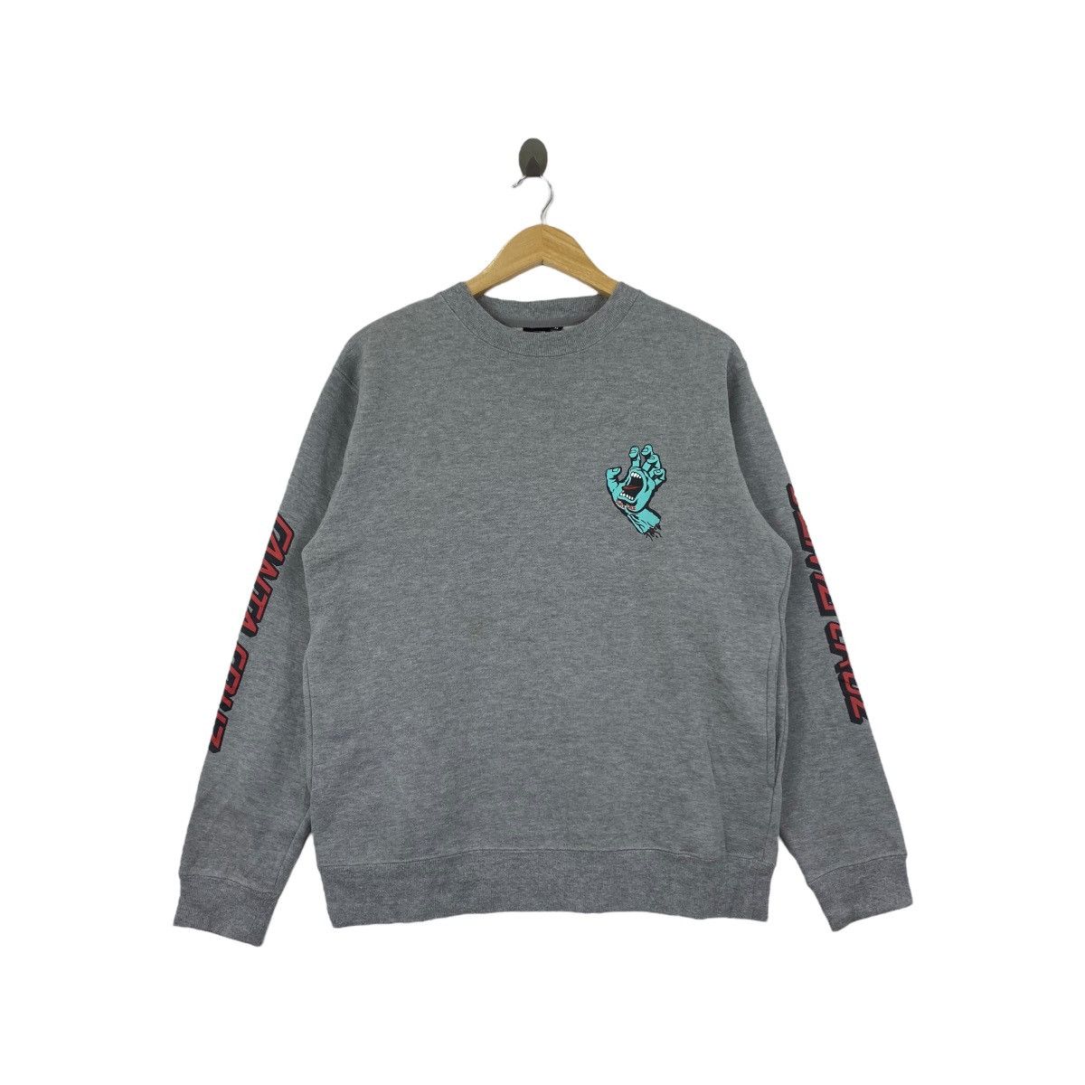 Santa Cruz Skateboards SANTA CRUZ Screaming Hand Crew Logo Print Grey Sweatshirt Size US M / EU 48-50 / 2 - 1 Thumbnail