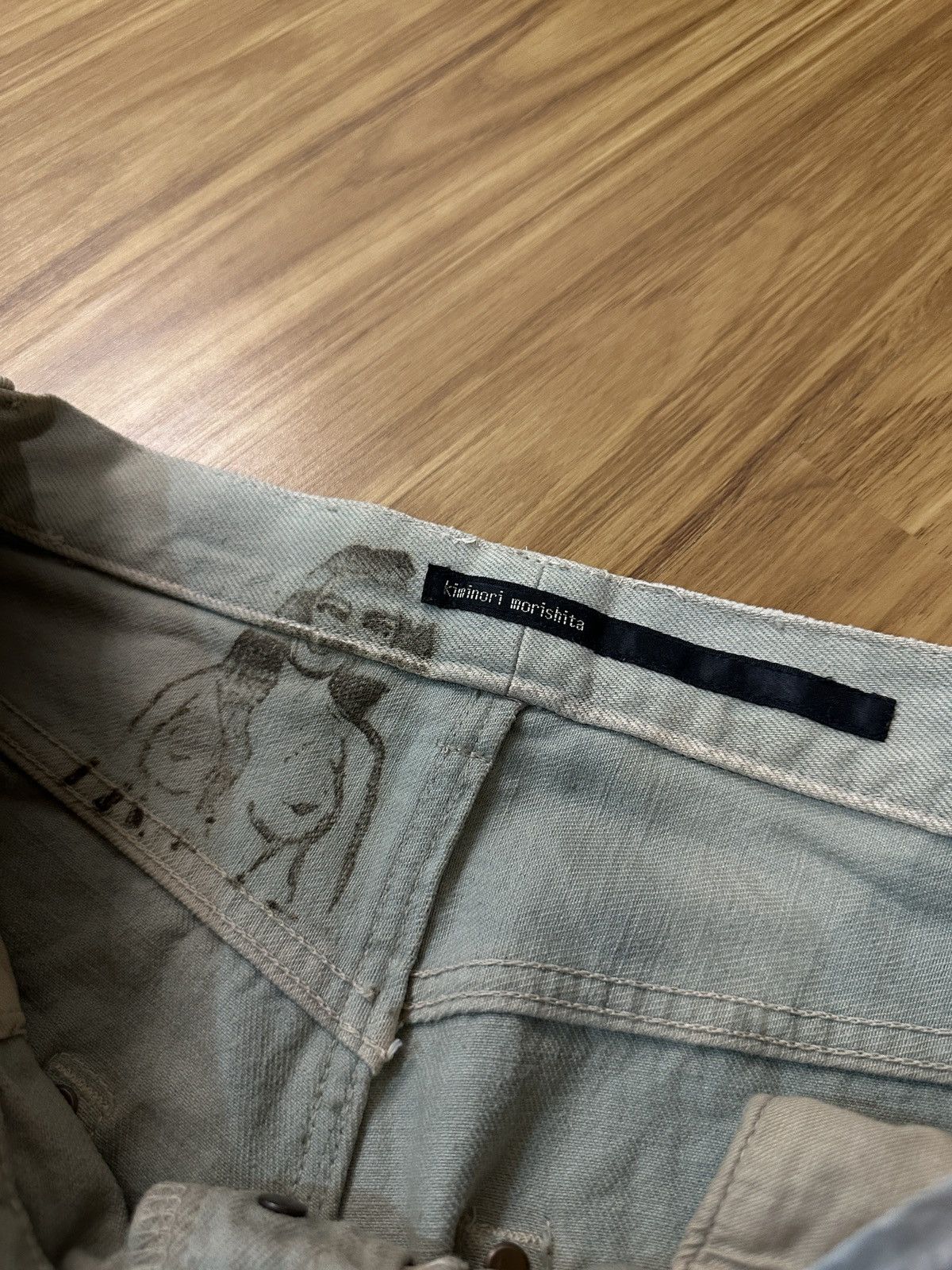 Kiminori Morishita Kiminori Morishita Laser Printed Naked Girl Denim Pant Size US 32 / EU 48 - 3 Thumbnail