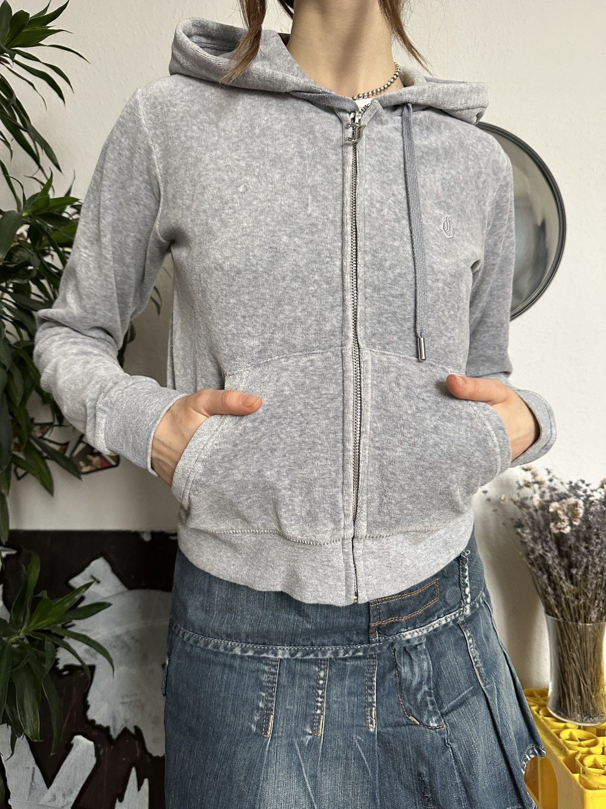 Juicy Couture × Vintage Terry Juicy Couture Zip Hoodie Velour Glamour y2k Size S / US 4 / IT 40 - 5 Thumbnail