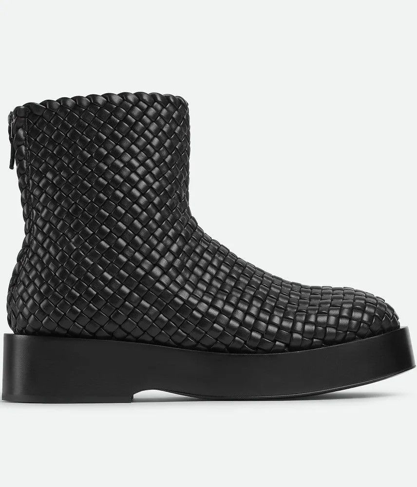 Bottega Veneta Torino Intercciato Leather Ankle Boots Size US 9 / EU 42 - 1 Thumbnail