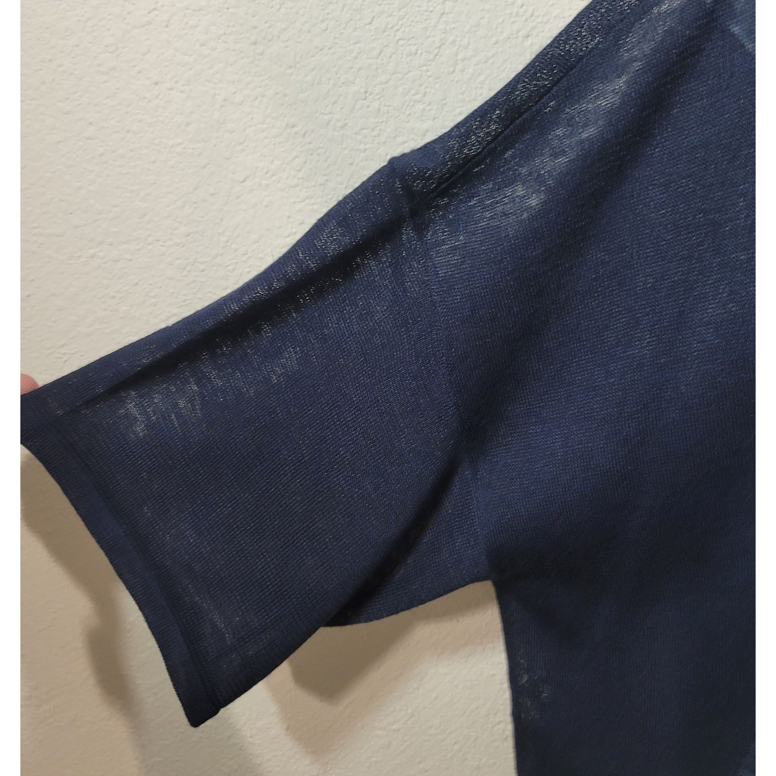 Chicos Chico's Navy Blue Open Front Cardigan Sweater 1 Medium NWT Size M / US 6-8 / IT 42-44 - 6 Thumbnail