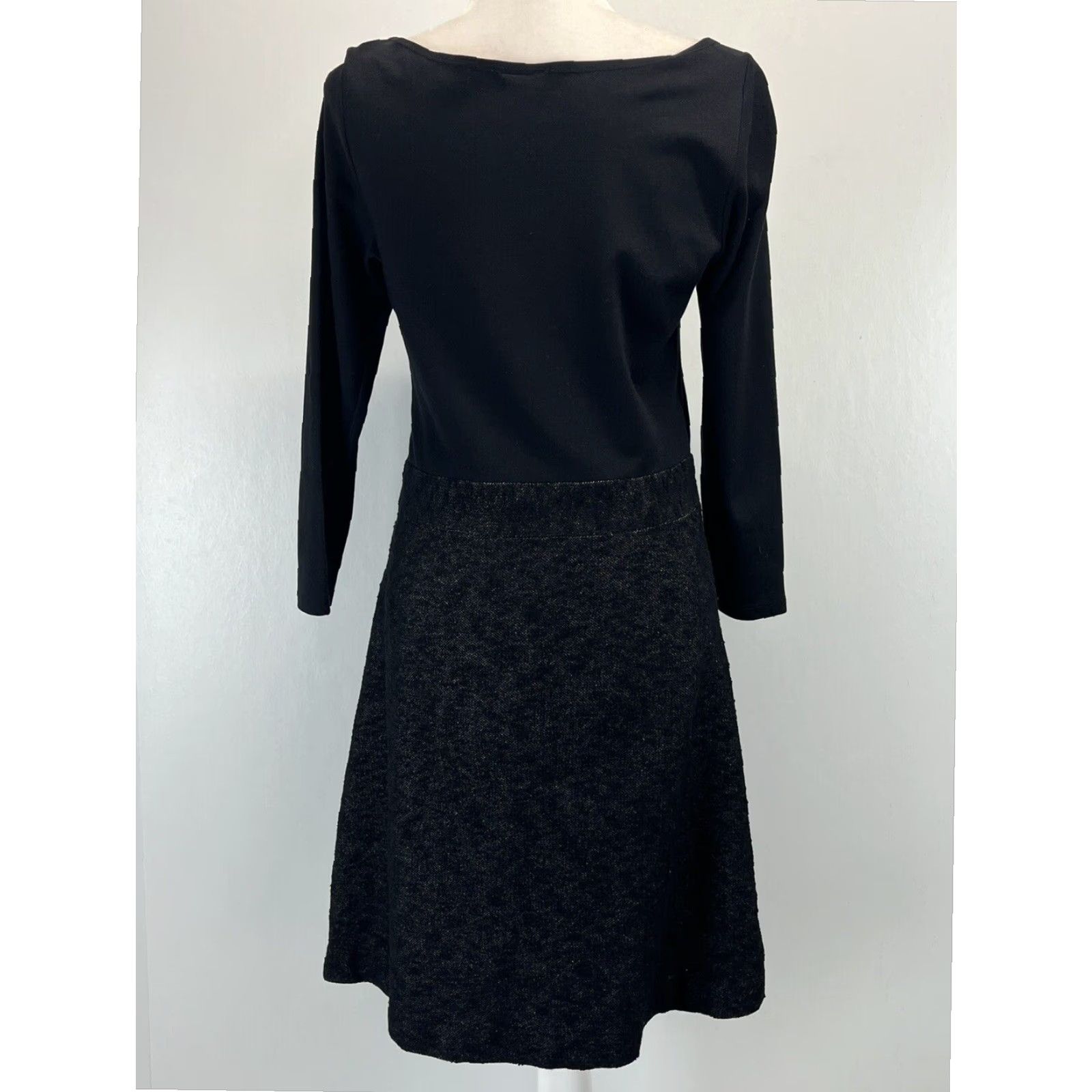 Theory Theory Wool Blend Knee Length Dress Black 3/4 Sleeves Scoop Neck Size 8 Womens Size M / US 6-8 / IT 42-44 - 3 Thumbnail