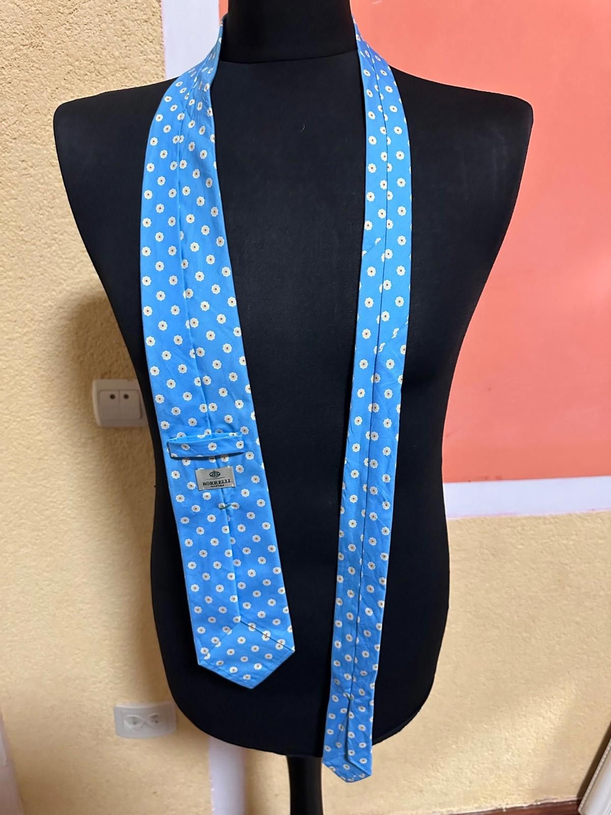 Luigi Borrelli Borrelli Napoli Blue Floral Silk Ties Size ONE SIZE - 3 Thumbnail