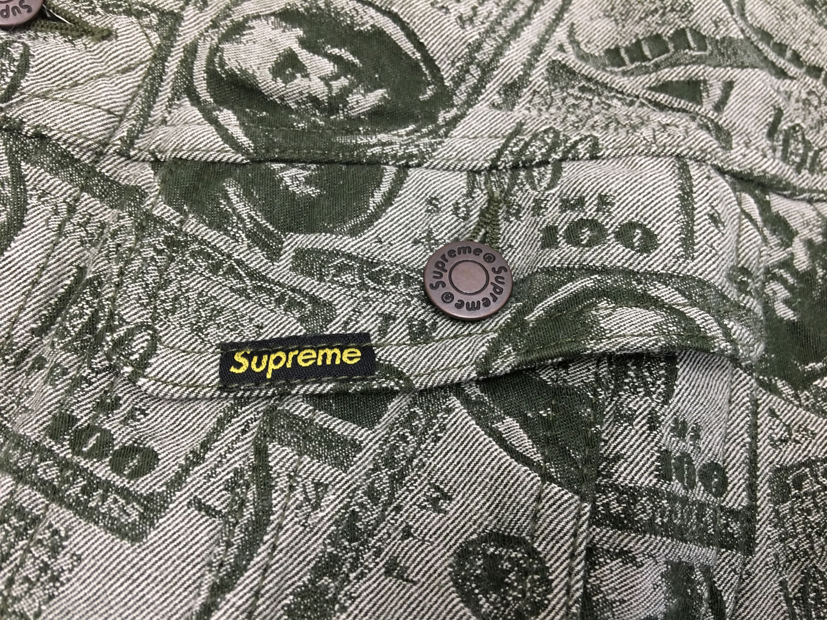 Supreme Supreme 100 Dollar Bill Trucker Jacket Green Large 2017F/W Size US L / EU 52-54 / 3 - 2 Thumbnail
