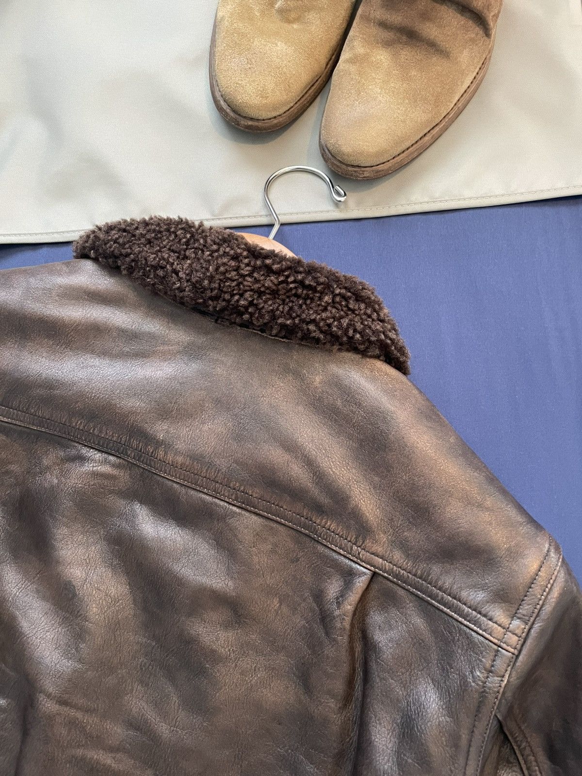 RRL Ralph Lauren RRL Ralph Lauren Shearling Leather Grizzly Jacket XS Brown Size US XS / EU 42 / 0 - 20 Thumbnail