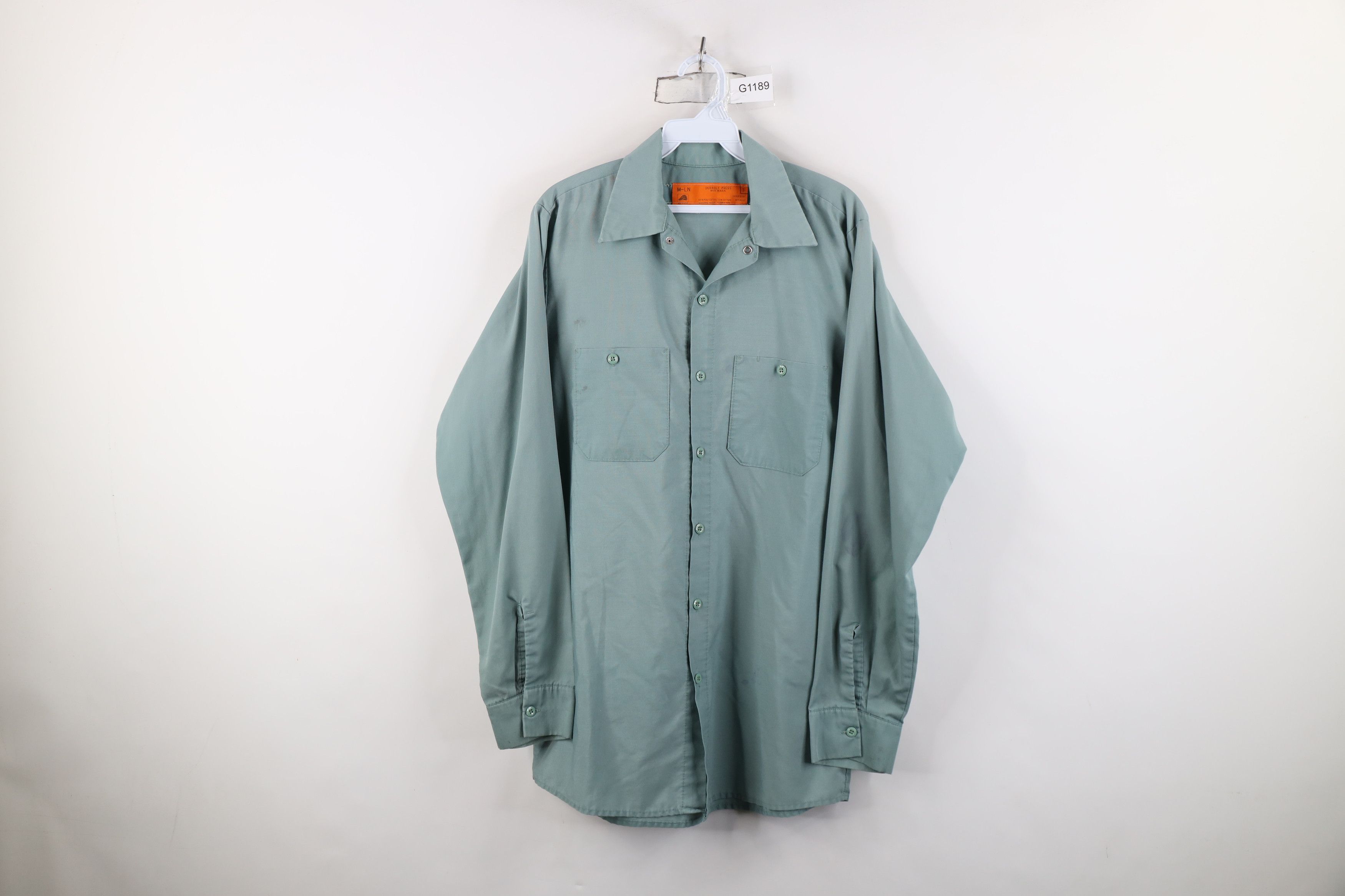 Vintage Vintage 70s Streetwear Mechanic Button Shirt Teal USA Size US M / EU 48-50 / 2 - 1 Thumbnail