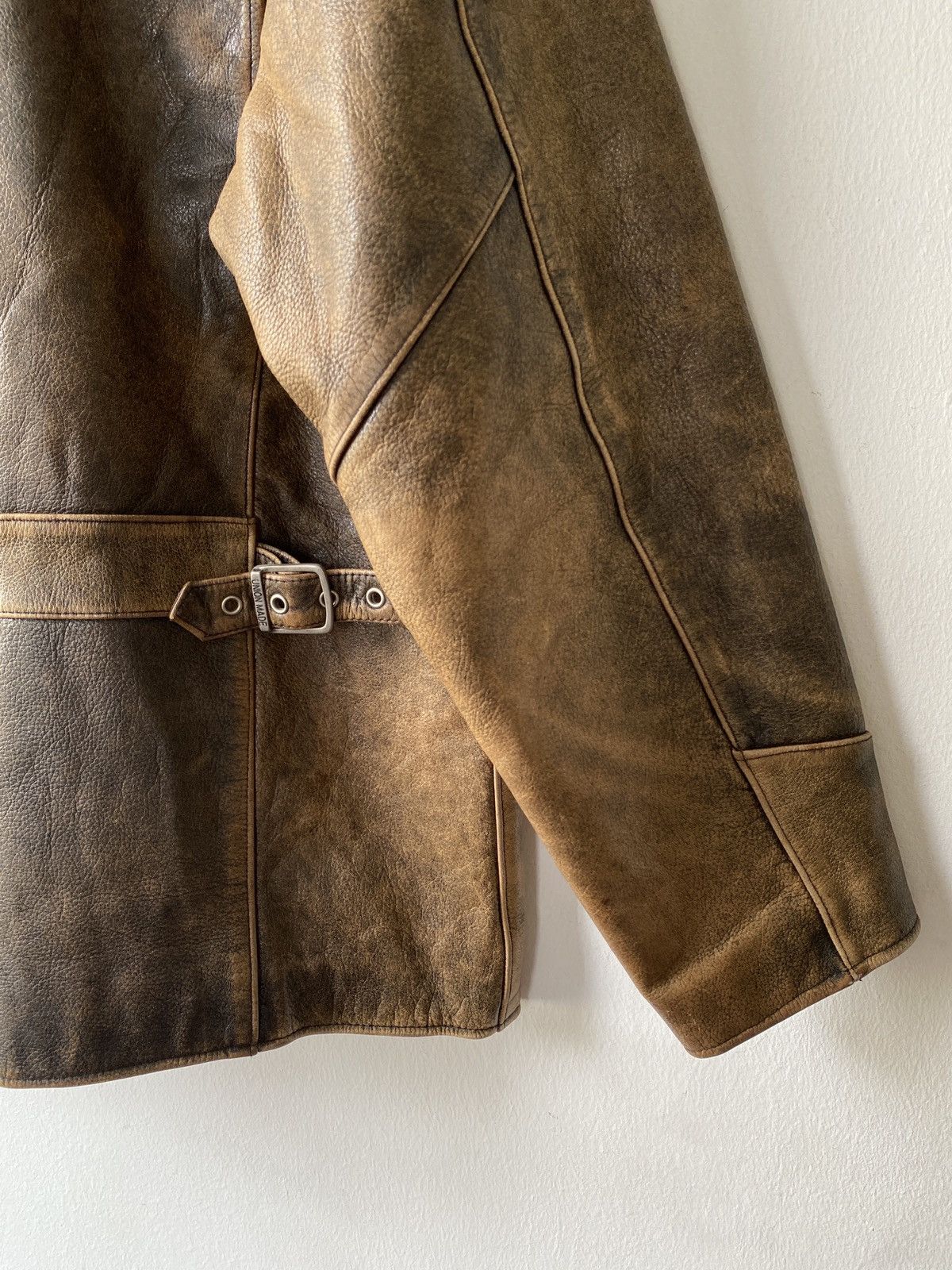 Branded Leather × Vintage Vintage 90s Human Being Union Made Leather Jacket Size US L / EU 52-54 / 3 - 14 Thumbnail
