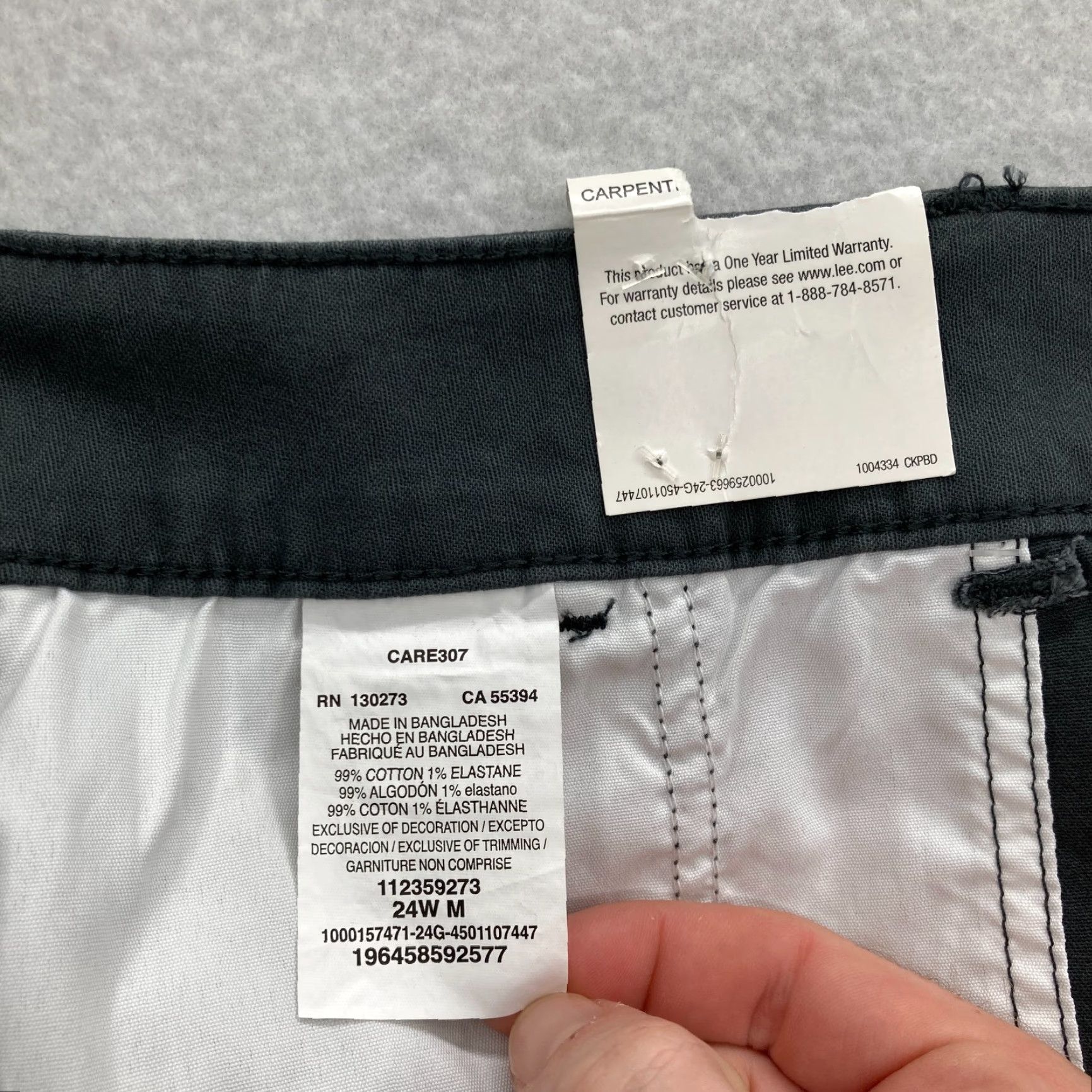 Lee Lee Workwear Carpenter Pants Women's Plus 24W Gray Stretch Straight Leg Utility Pants Size 42" / US 20 - 5 Thumbnail