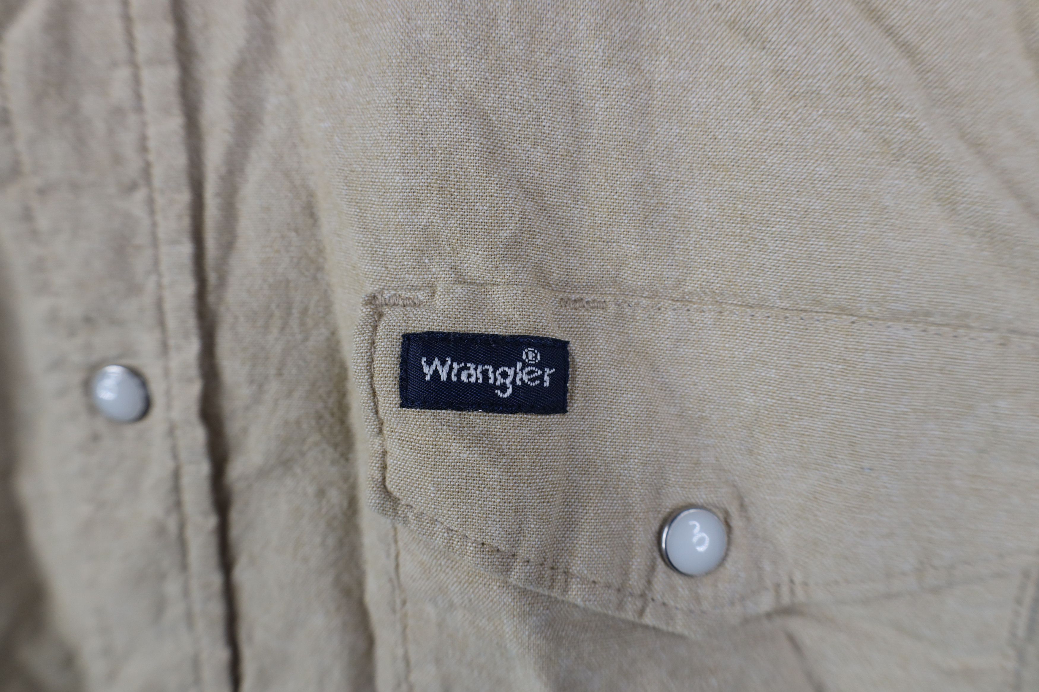 Wrangler Vintage 90s Wrangler Cowboy Snap Button Collared Shirt Beige Size US M / EU 48-50 / 2 - 4 Thumbnail
