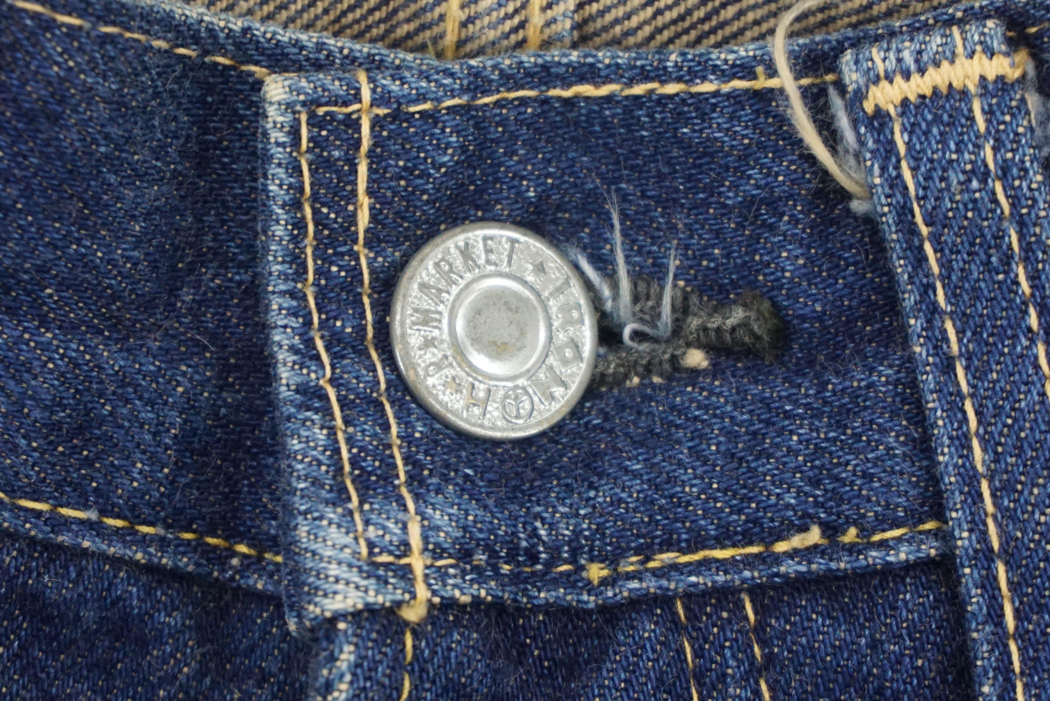HOLLYWOOD RANCH MARKET HRM Hand Made Selvedge Jeans W26xL28 Blue Blue Ankle Denim Size 26" / US 2 / IT 38 - 7 Thumbnail