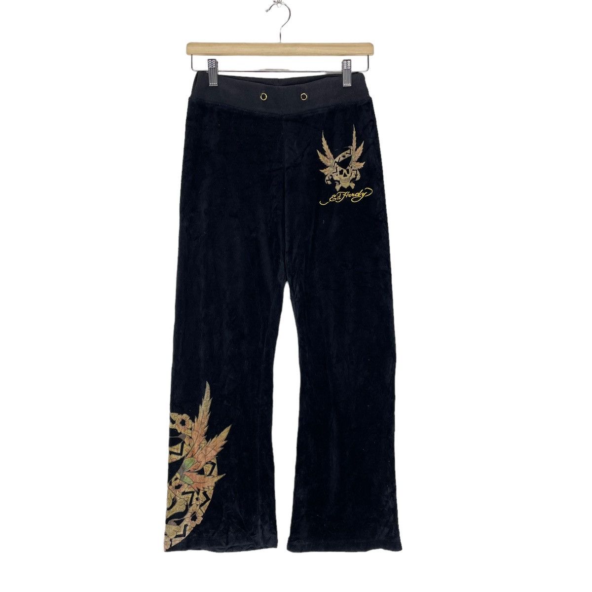Ed Hardy 🌟ED HARDY VELVET SKULL JOGGER PANTS Size 28" / US 6 / IT 42 - 1 Thumbnail