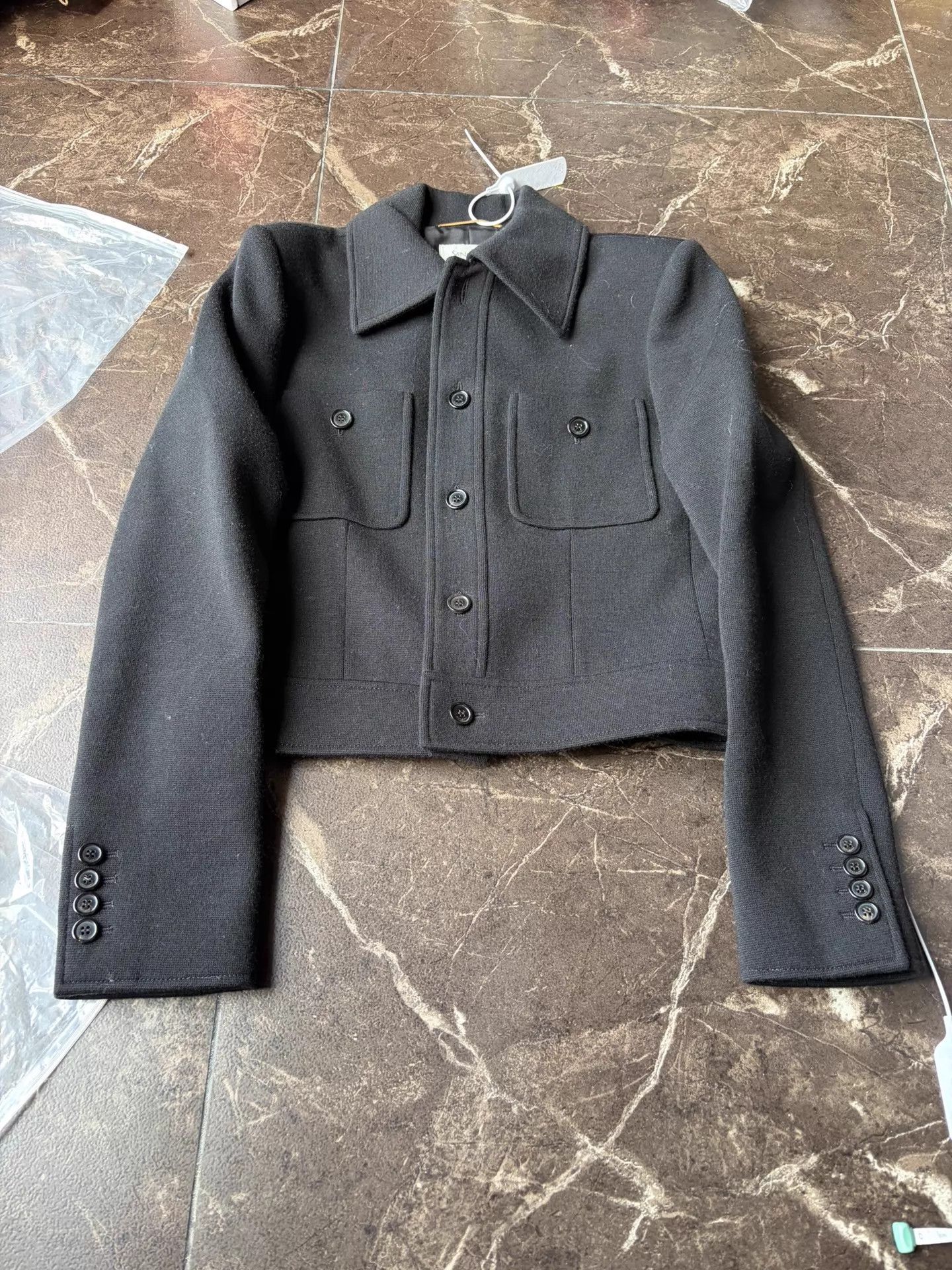 Saint Laurent Paris Saint Laurent Black Wool Short Jacket 38 Size S / US 4 / IT 40 - 1 Thumbnail