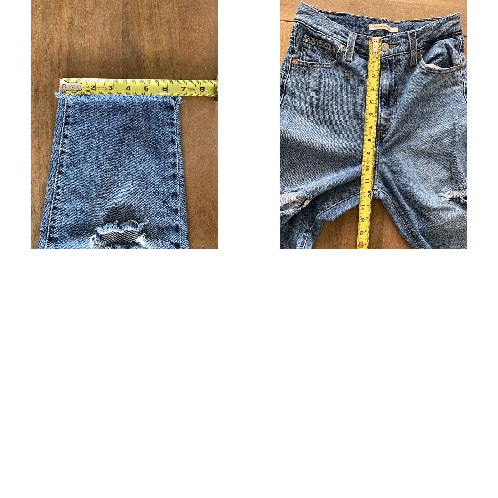 Levi's VINTAGE Levi's High Waisted Mom Jeans Womens 26x21 Blue Light Wash Raw Hem Denim Pants Size 26" / US 2 / IT 38 - 8 Thumbnail