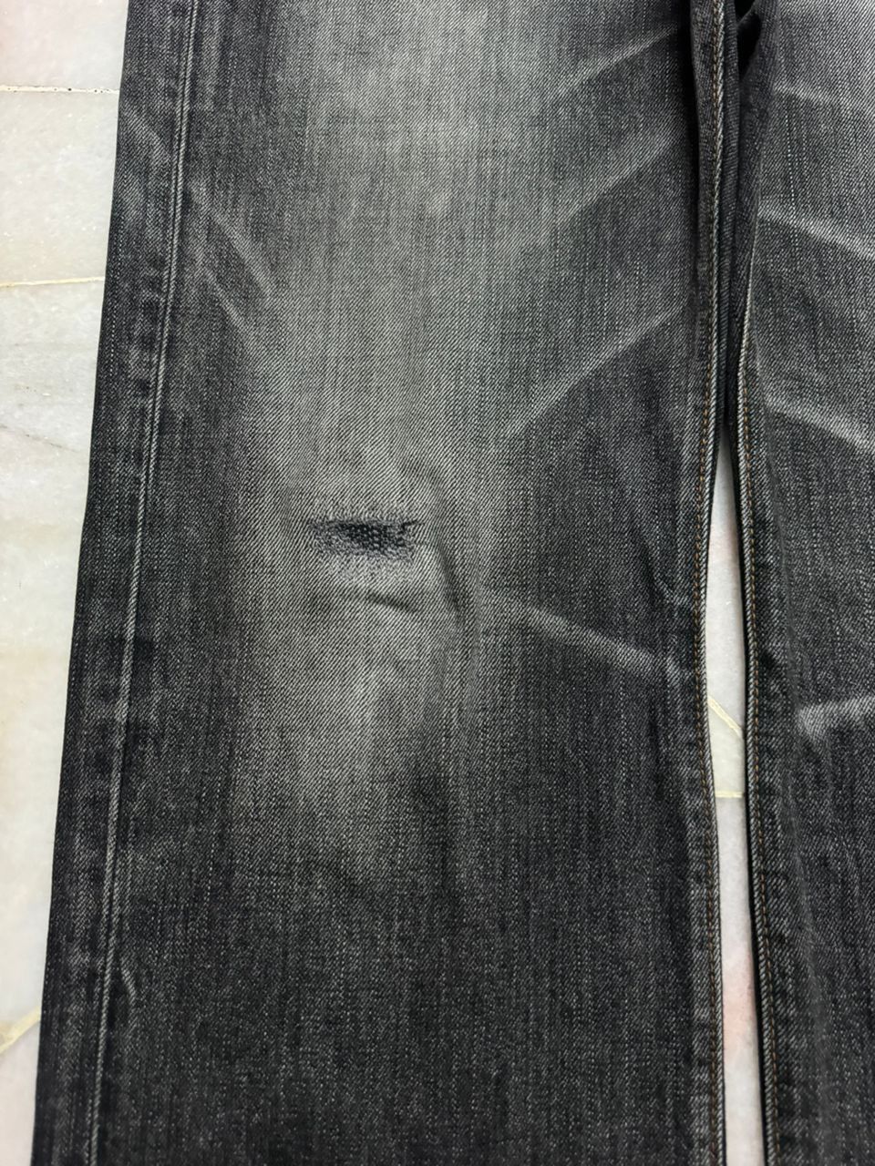💥Sick💥90s Style Back Number Whisker Distress Ripped Jeans