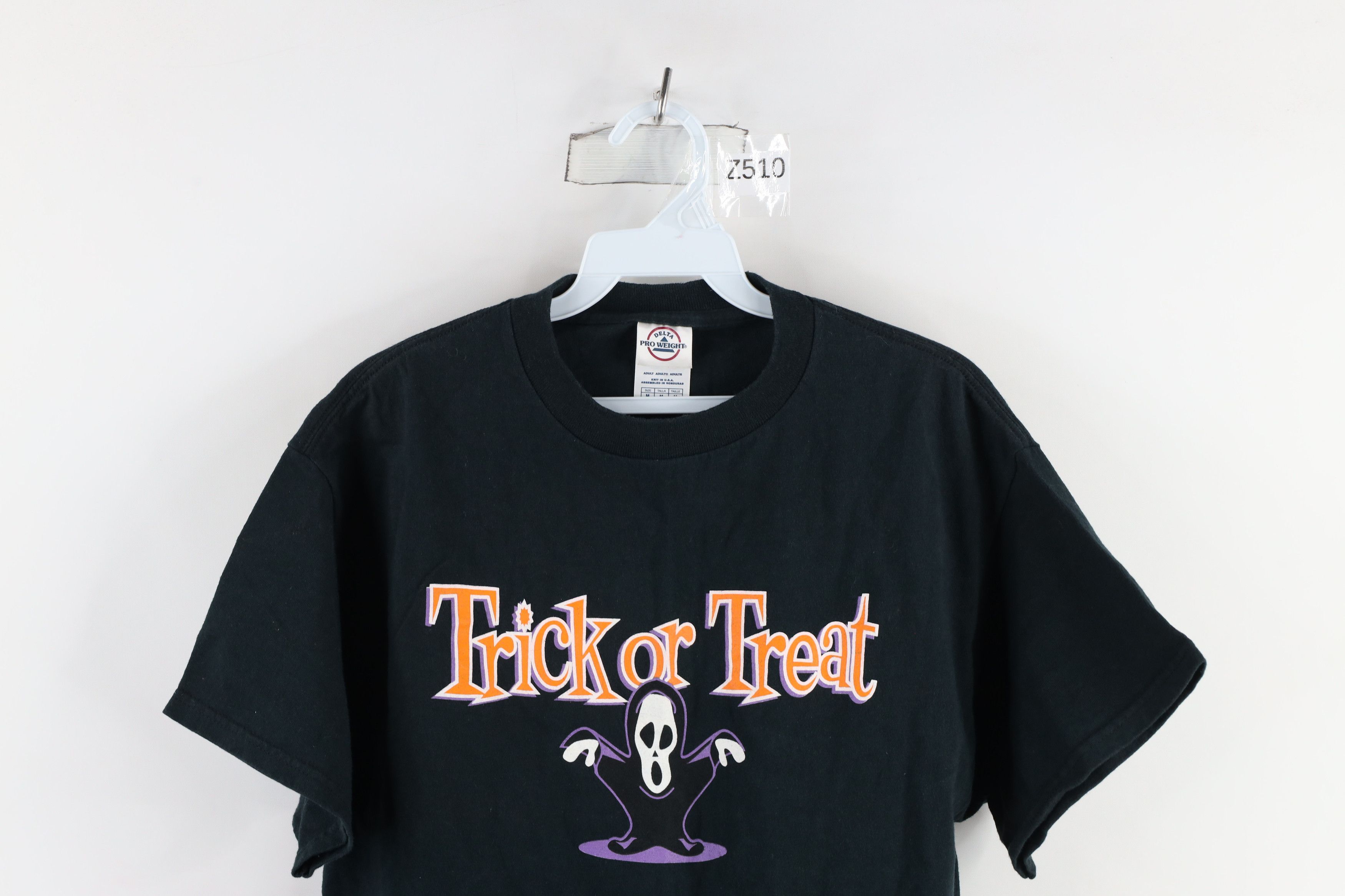 Vintage Vintage 90s Halloween Trick or Treat Scream T-Shirt Black Size US M / EU 48-50 / 2 - 2 Thumbnail