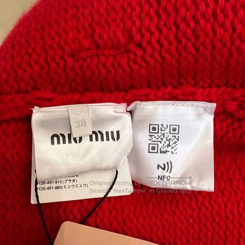 Miu Miu Miu Miu Red Wool Logo Knit Sweater . Size S / US 4 / IT 40 - 8 Thumbnail