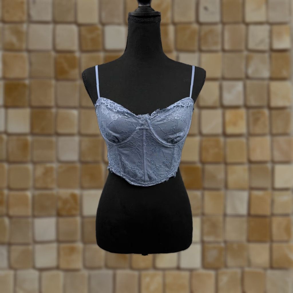 Forever 21 FOREVER 21 Lace Corset Top Bustier Cropped Sweetheart Neck XL Women Blue Lace Corset Top Size XL / US 12-14 / IT 48-50 - 1 Thumbnail