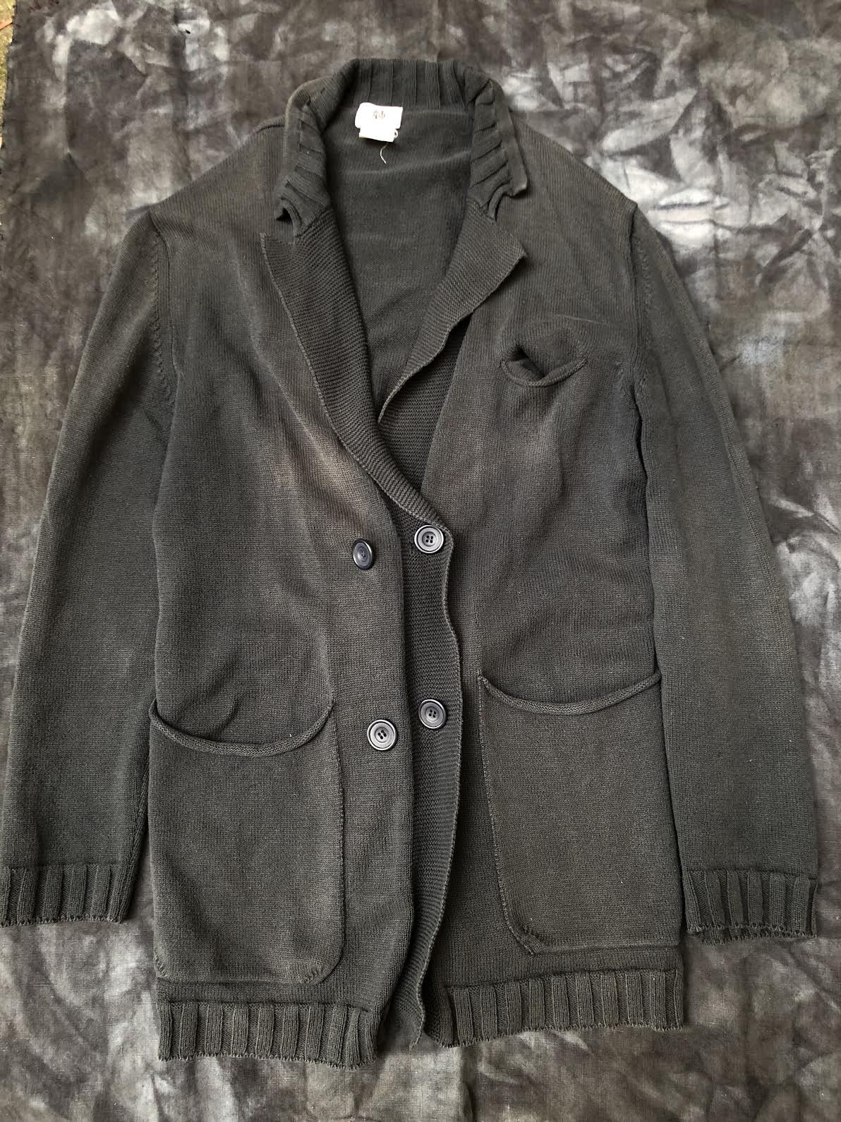 image of 90's Dries Van Noten Knit Jacket Cardigan Collectable in Faded Black, Men's (Size Medium)