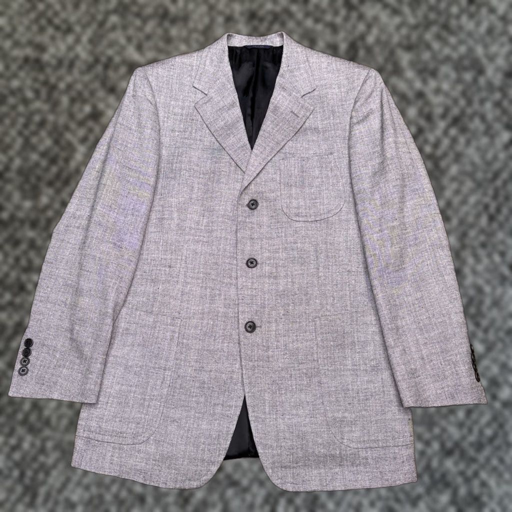 Brooks Brothers Brooks Brothers Blazer Sport Coat Gray 40 Regular Notch Lapel 3-Button Single-Breasted Linen Silk Cotton Tweed Man Vintage? No (adjusted) Size 40R - 1 Thumbnail