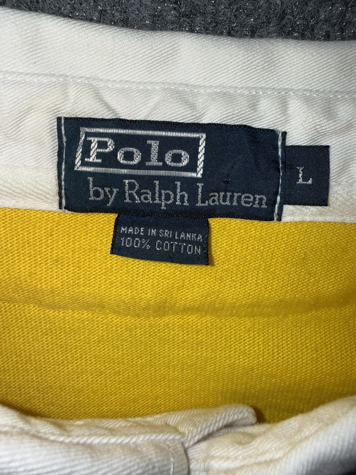 Polo Ralph Lauren Polo Ralph Lauren Yellow Stripe Rugby Shirt L Size US L / EU 52-54 / 3 - 4 Thumbnail