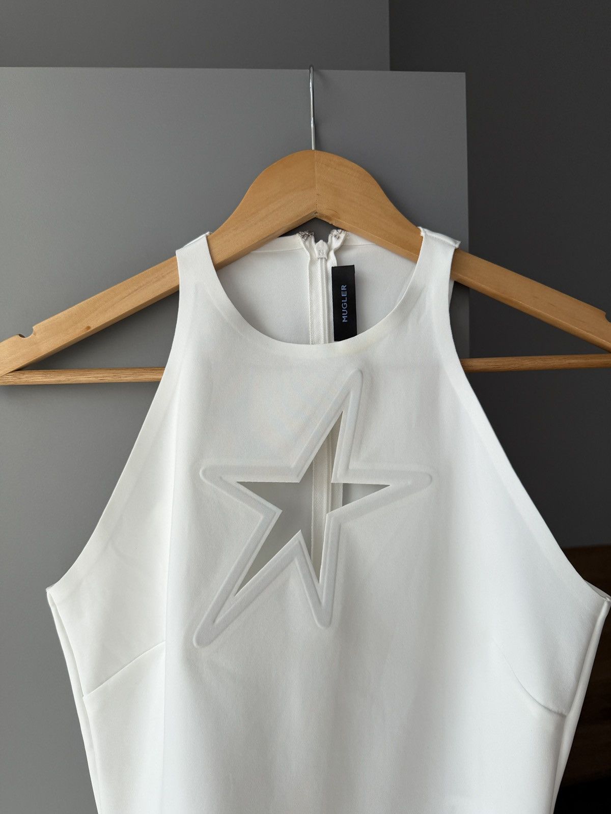 Mugler Mugler Star-Motif White Elastic Tank Top Size XS / US 0-2 / IT 36-38 - 2 Thumbnail