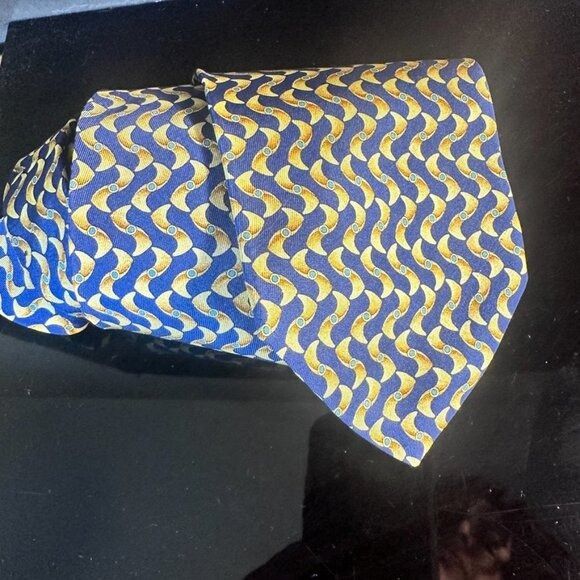 Gucci Gucci Silk Tie Psychedelic Blue Mid Century Modernist Retro Size ONE SIZE - 2 Thumbnail