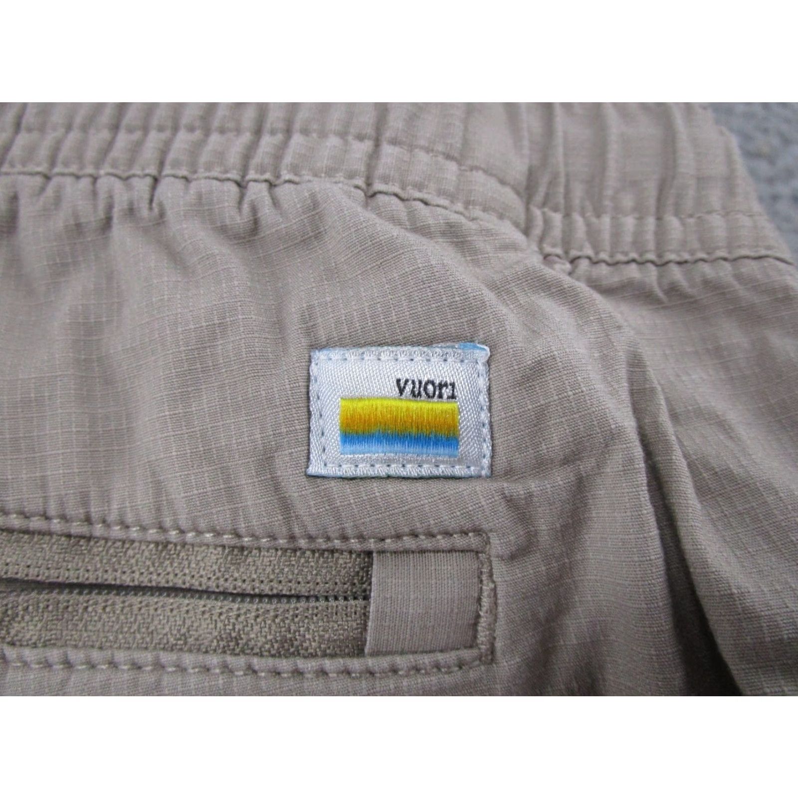 Vuori VUORI Beighe Ripstop Climber Pants Mens M Beige Drawstring Zip Pocket 34x31 Read Size US 31 - 4 Thumbnail