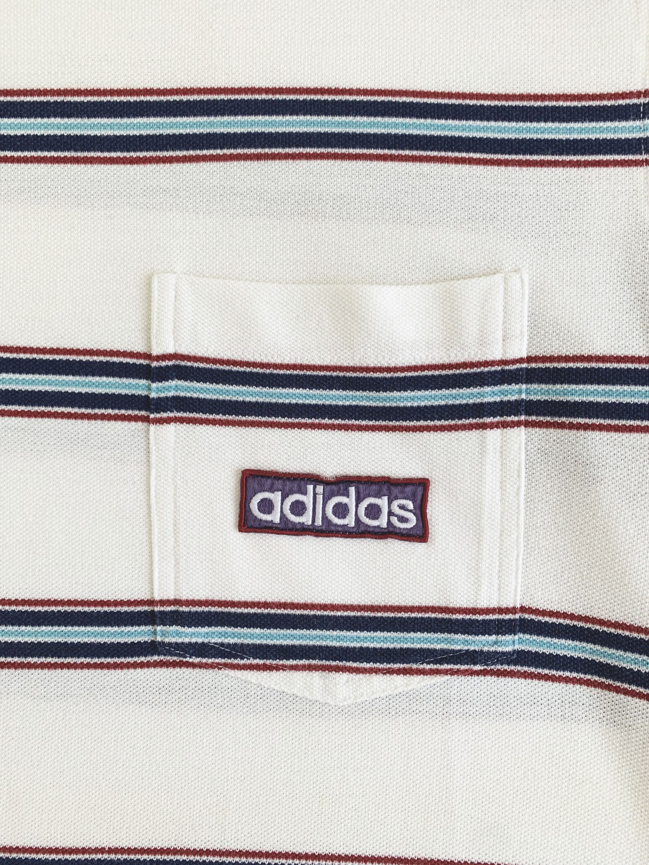Adidas Vintage 90s ADIDAS t shirt 80s Retro Striped Pinstriped Tee Size US M / EU 48-50 / 2 - 4 Thumbnail