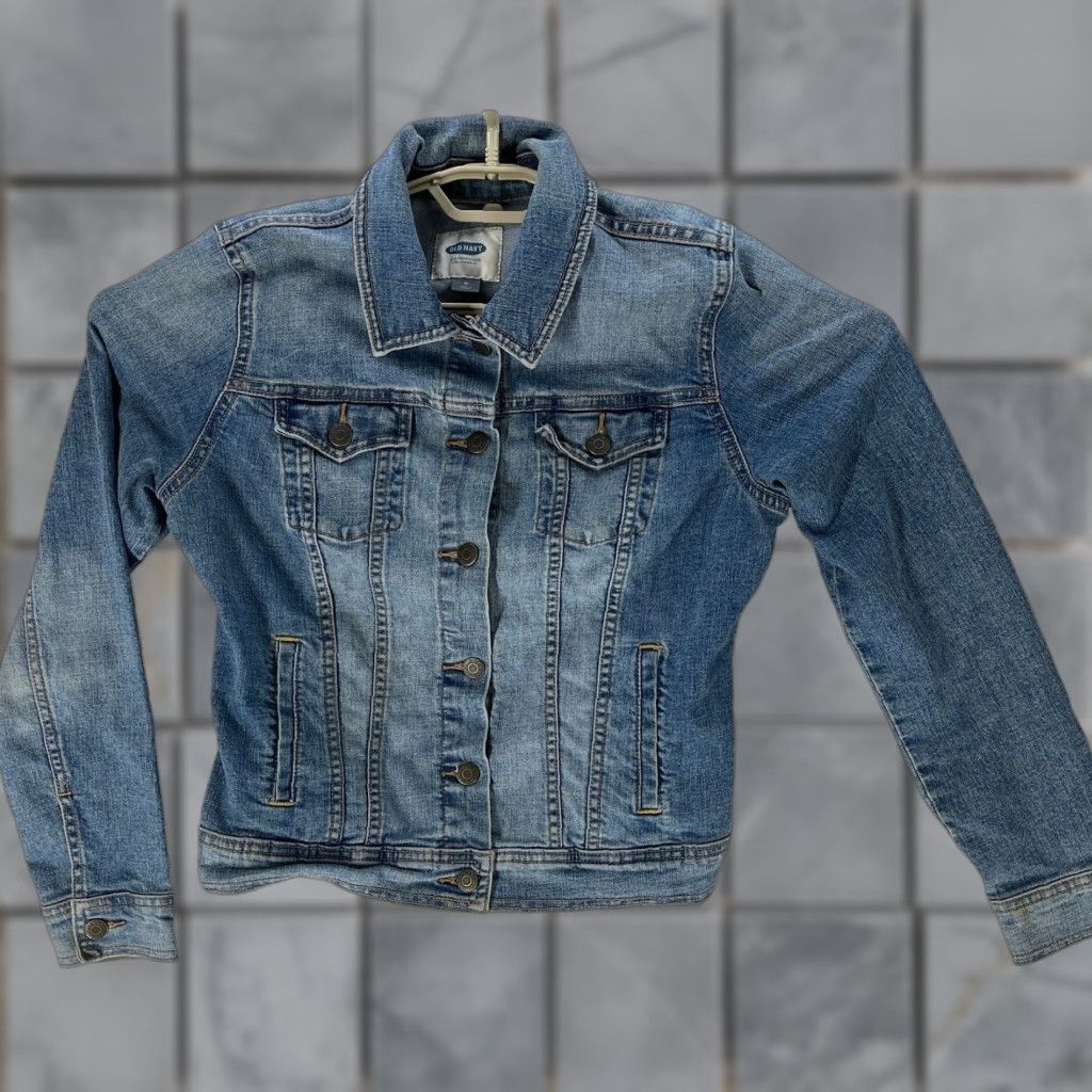 Old Navy Old Navy Trucker Jacket Women M Blue Denim Front Cotton Blend Y2K Retro Size M / US 6-8 / IT 42-44 - 1 Thumbnail